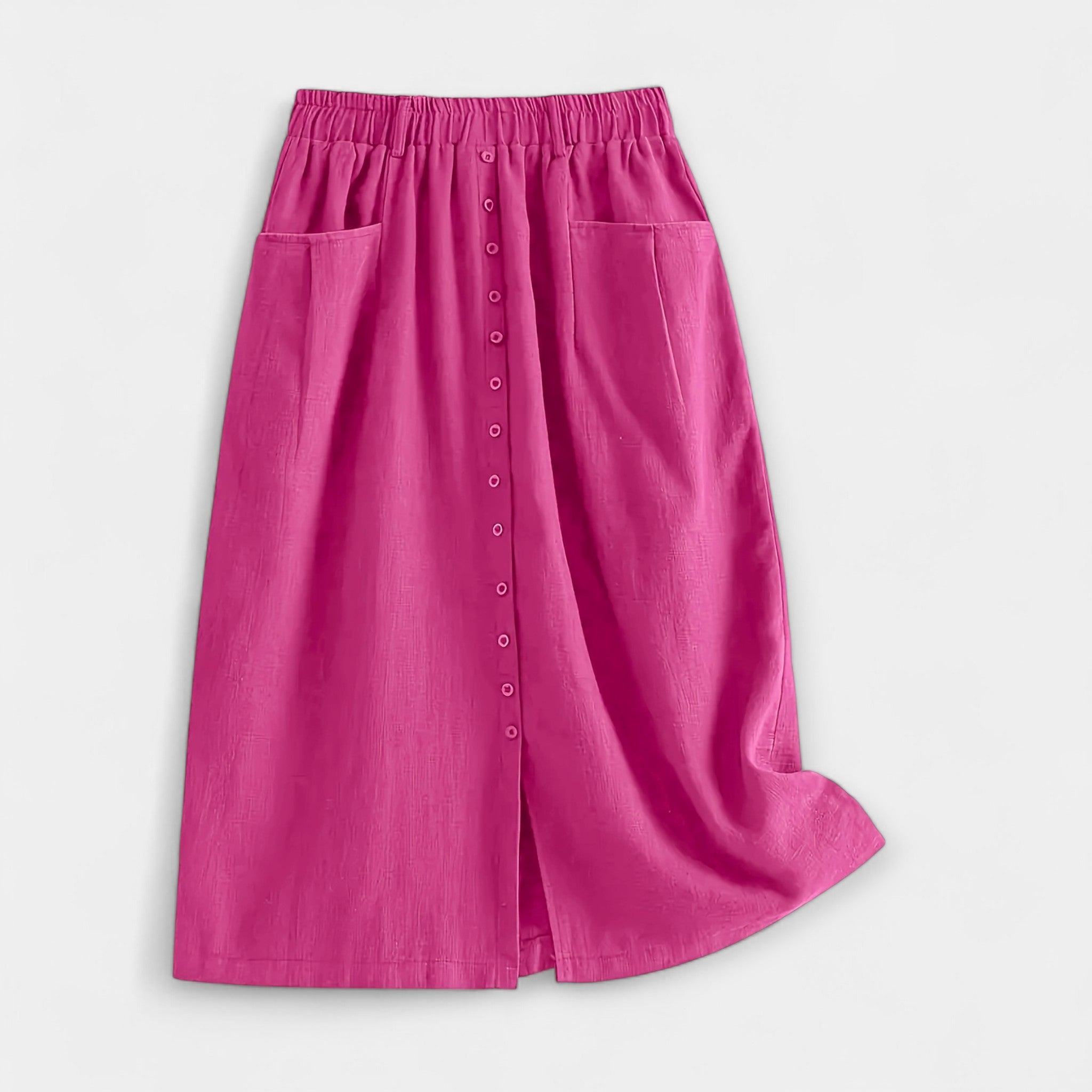 Chic Vintage Midi Skirt Magdaléna with Stylish Pockets