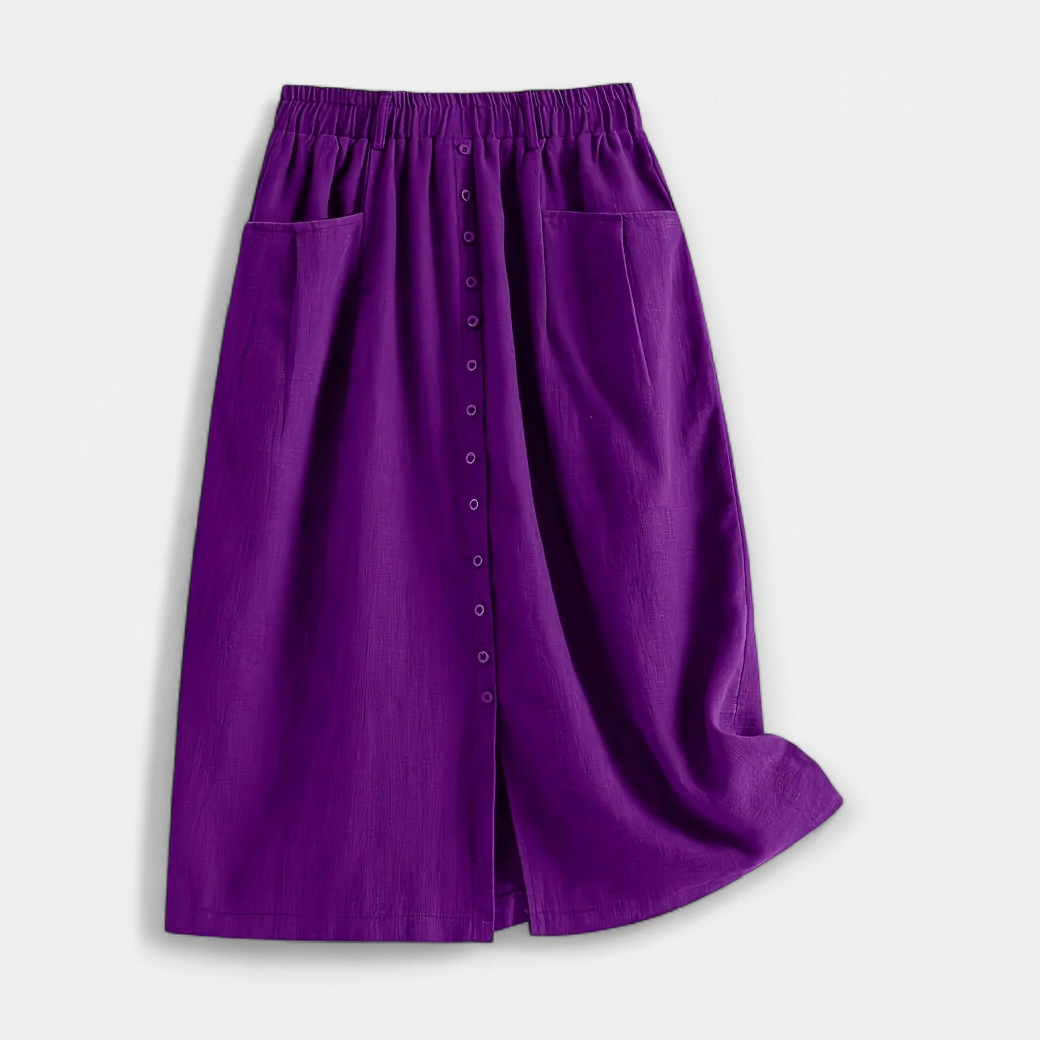 Chic Vintage Midi Skirt Magdaléna with Stylish Pockets