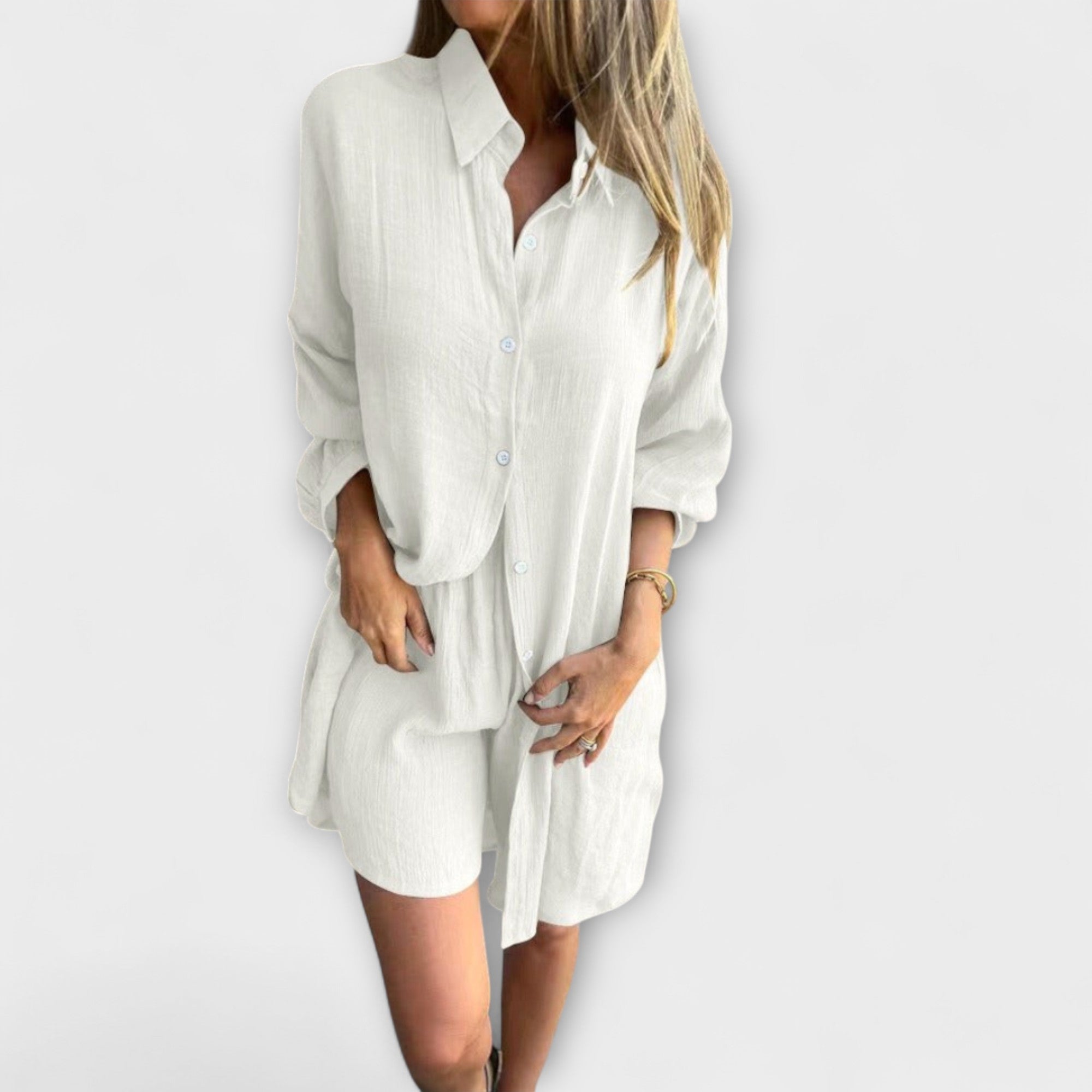 Linne Set med Skjorta och Shorts
