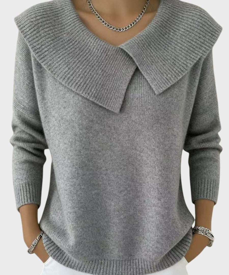 Barbora | Chic Knit Sweater with Distinctive Collar