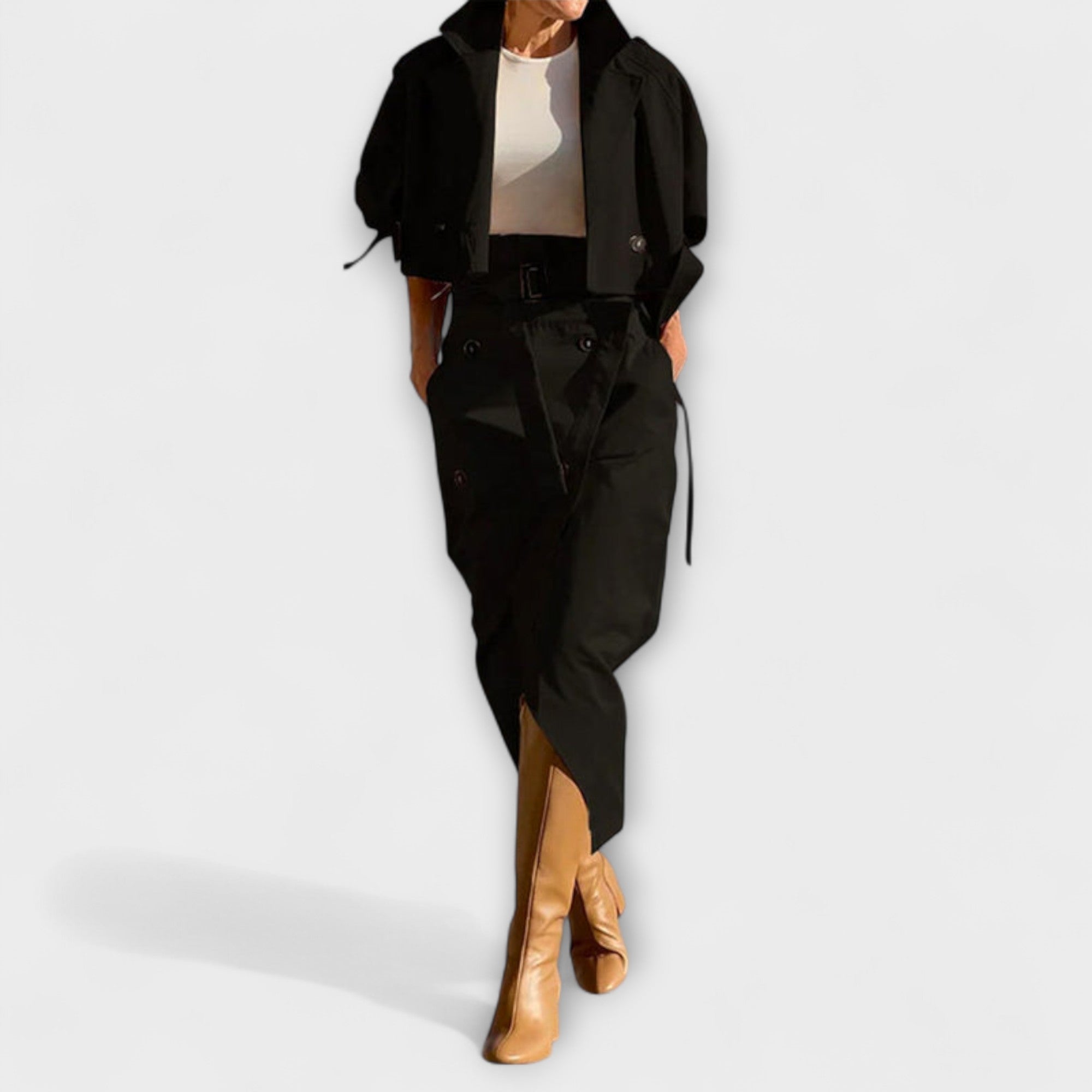 Chic Midi Skirt with Pockets