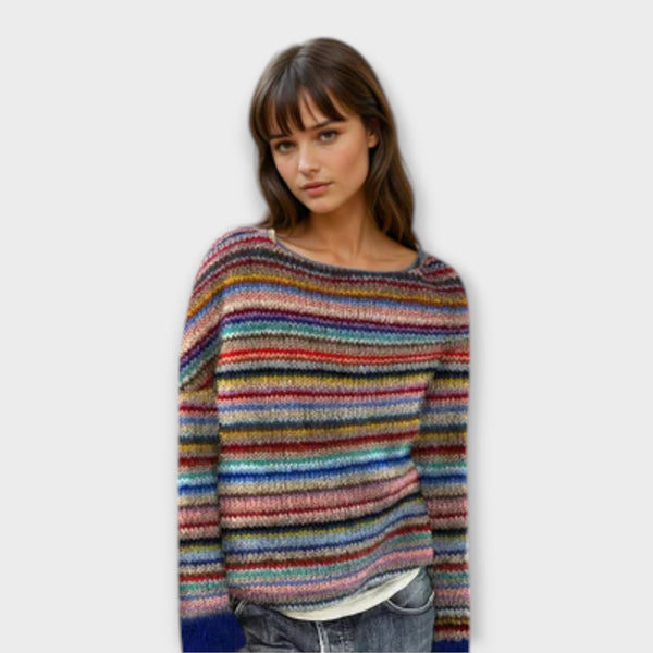 Manonin - Avslappnad och Mjuk Randig Sweater