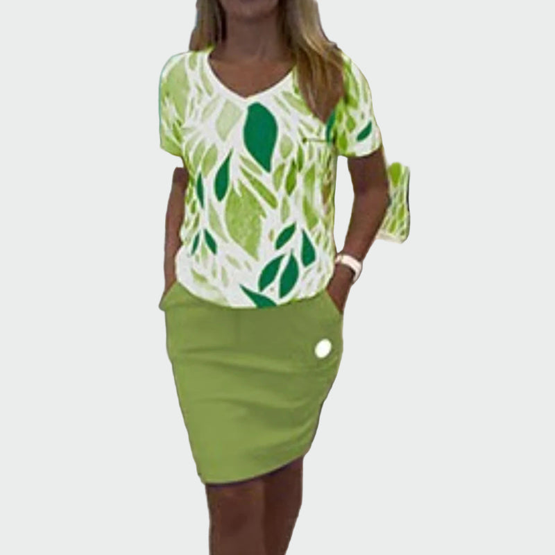 Eva Elegant Top & Kjol - Exklusiv Kollektion