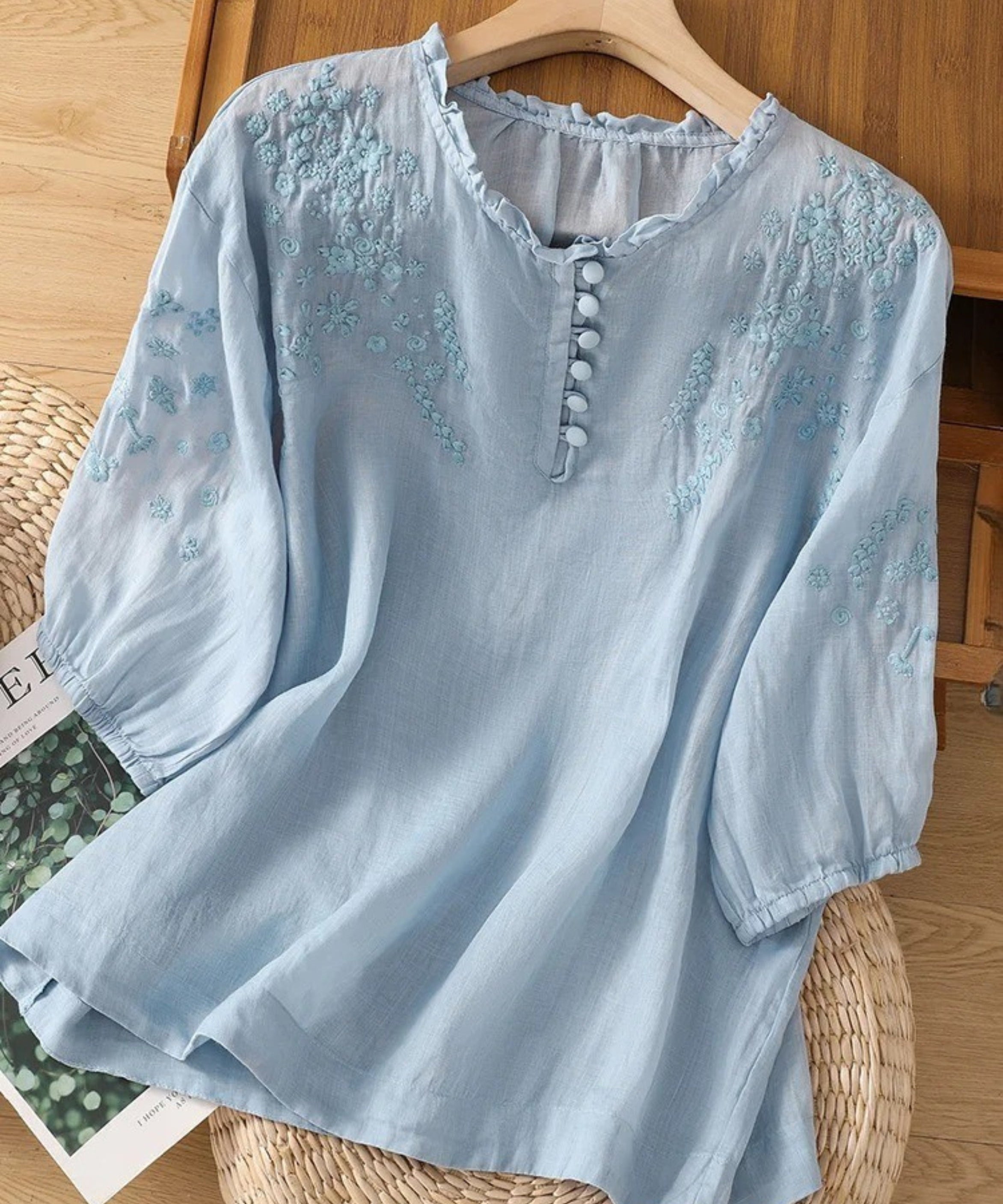 Cassiana - Blus i Bomull och Lin