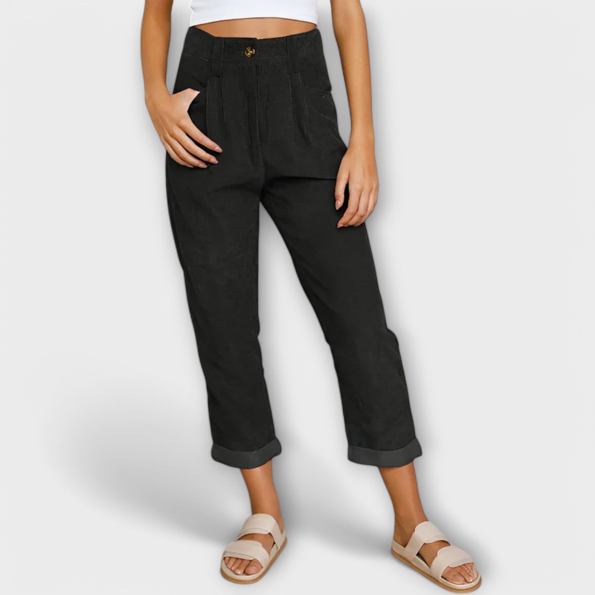 Karolína Eleganta Modernt Snörda Jeans