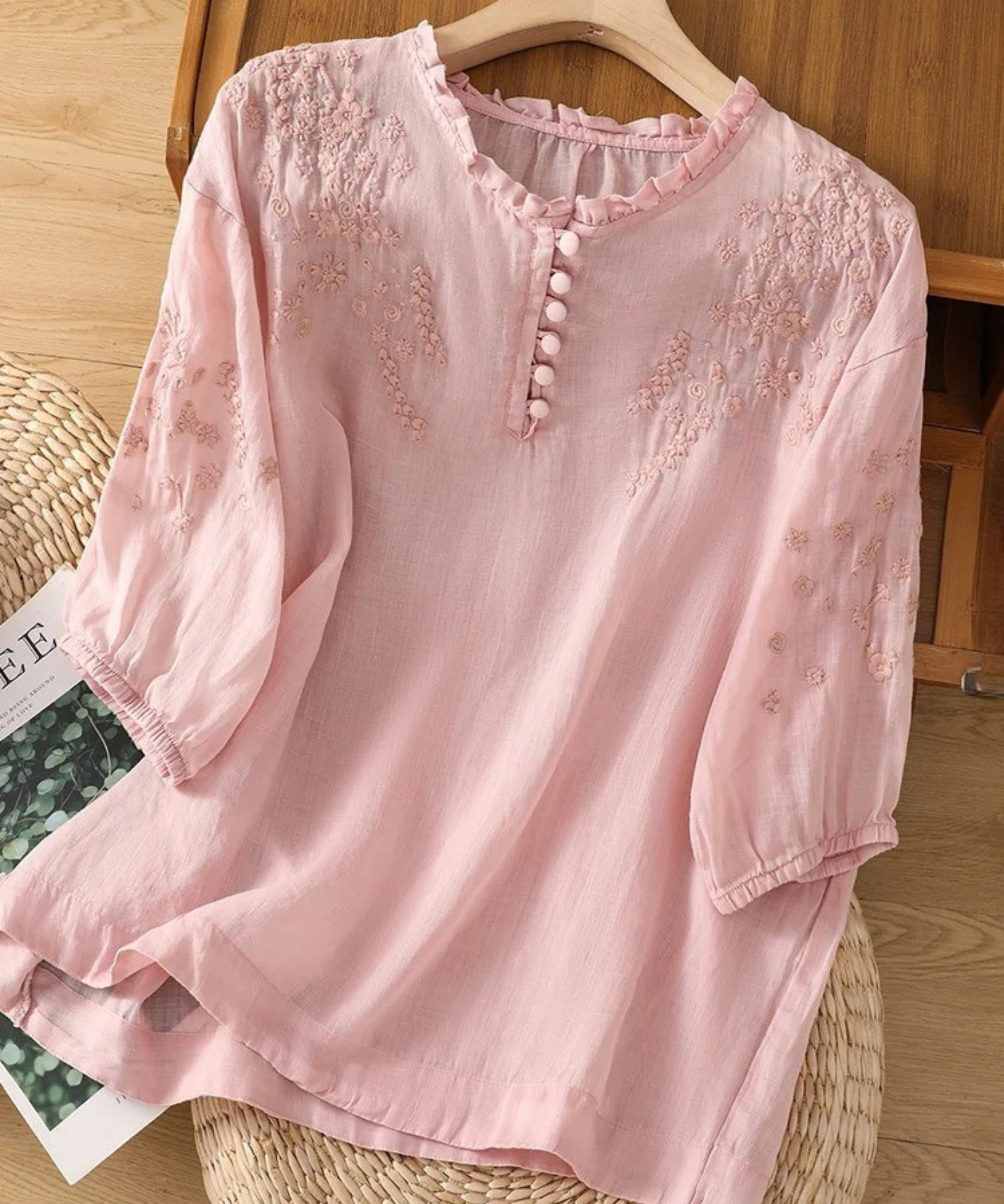 Cassiana - Blus i Bomull och Lin