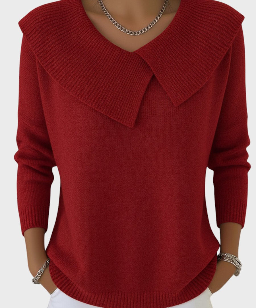 Barbora | Chic Knit Sweater with Distinctive Collar