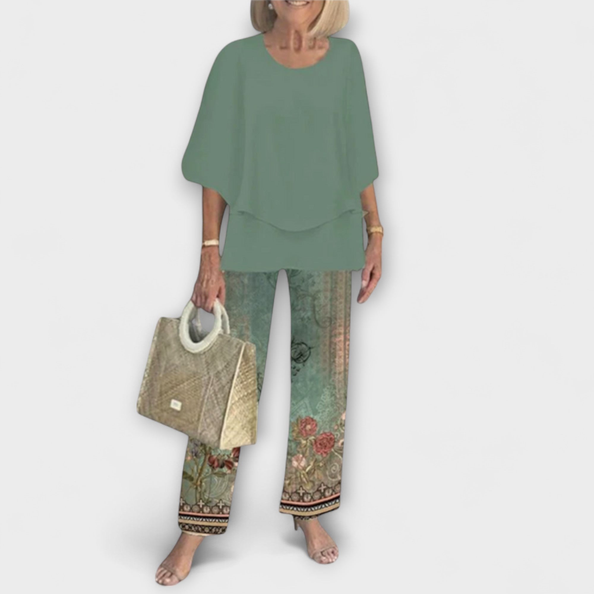 Moderna och Bekväma Blus- och Byxset