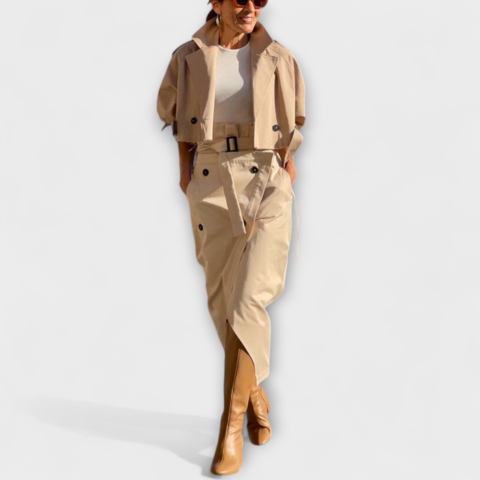 Chic Midi Skirt with Pockets