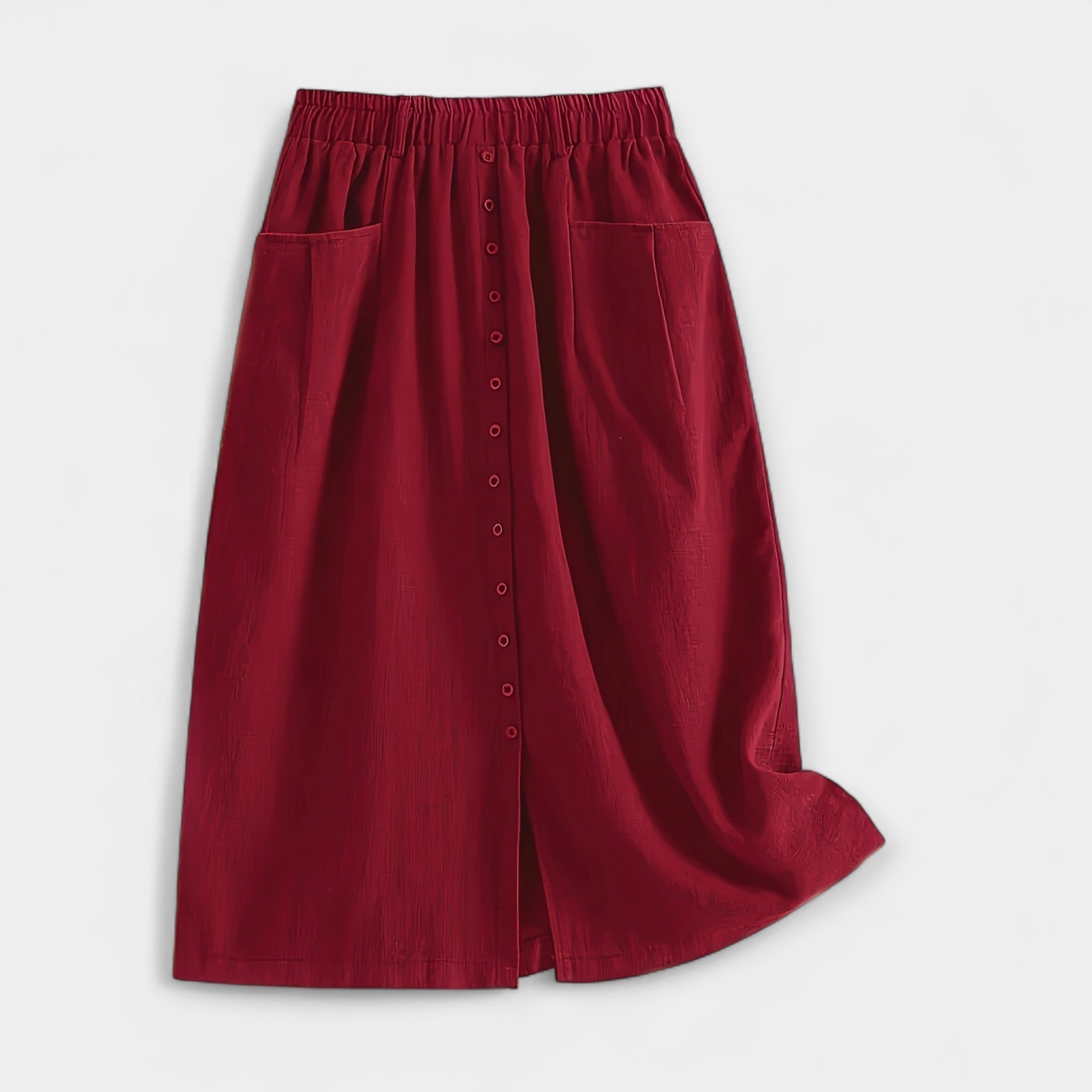 Chic Vintage Midi Skirt Magdaléna with Stylish Pockets