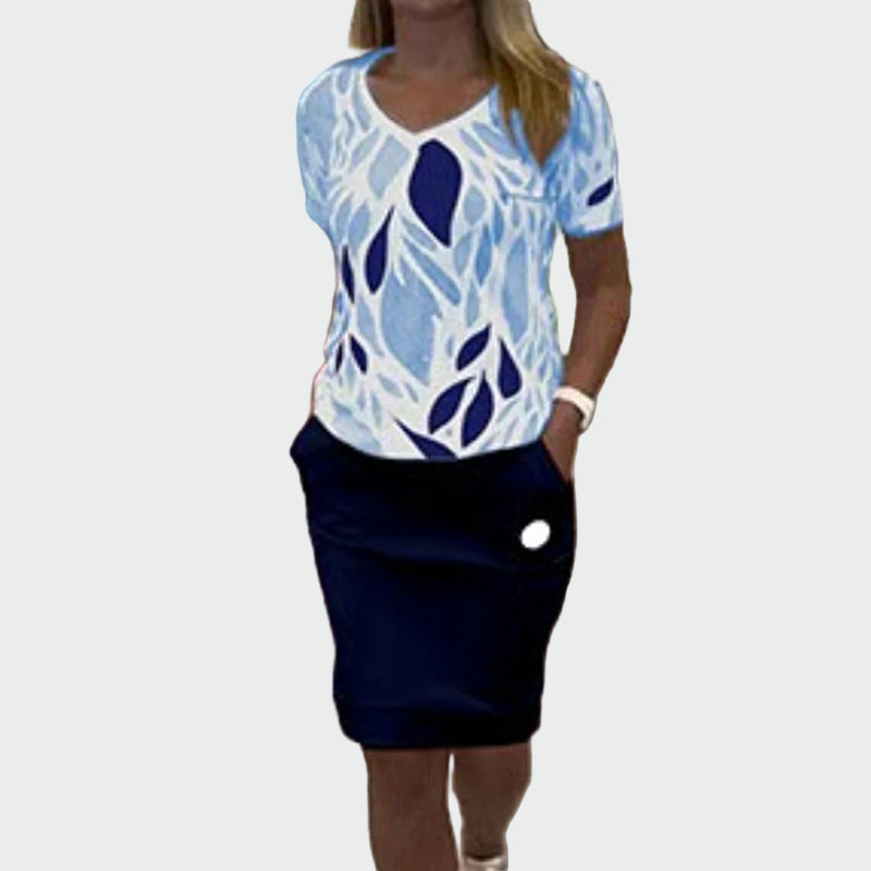 Eva Elegant Top & Kjol - Exklusiv Kollektion