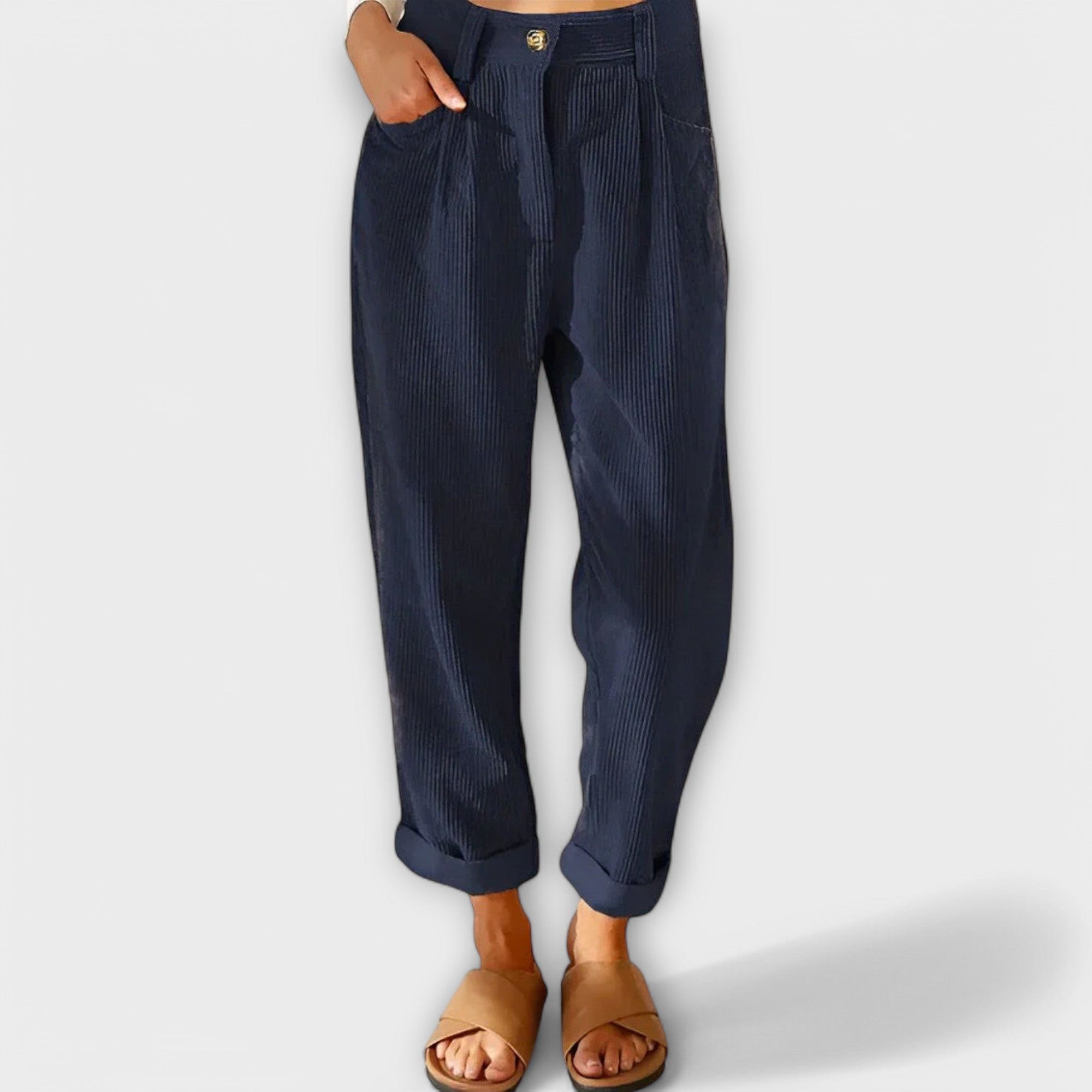 Karolína Eleganta Modernt Snörda Jeans