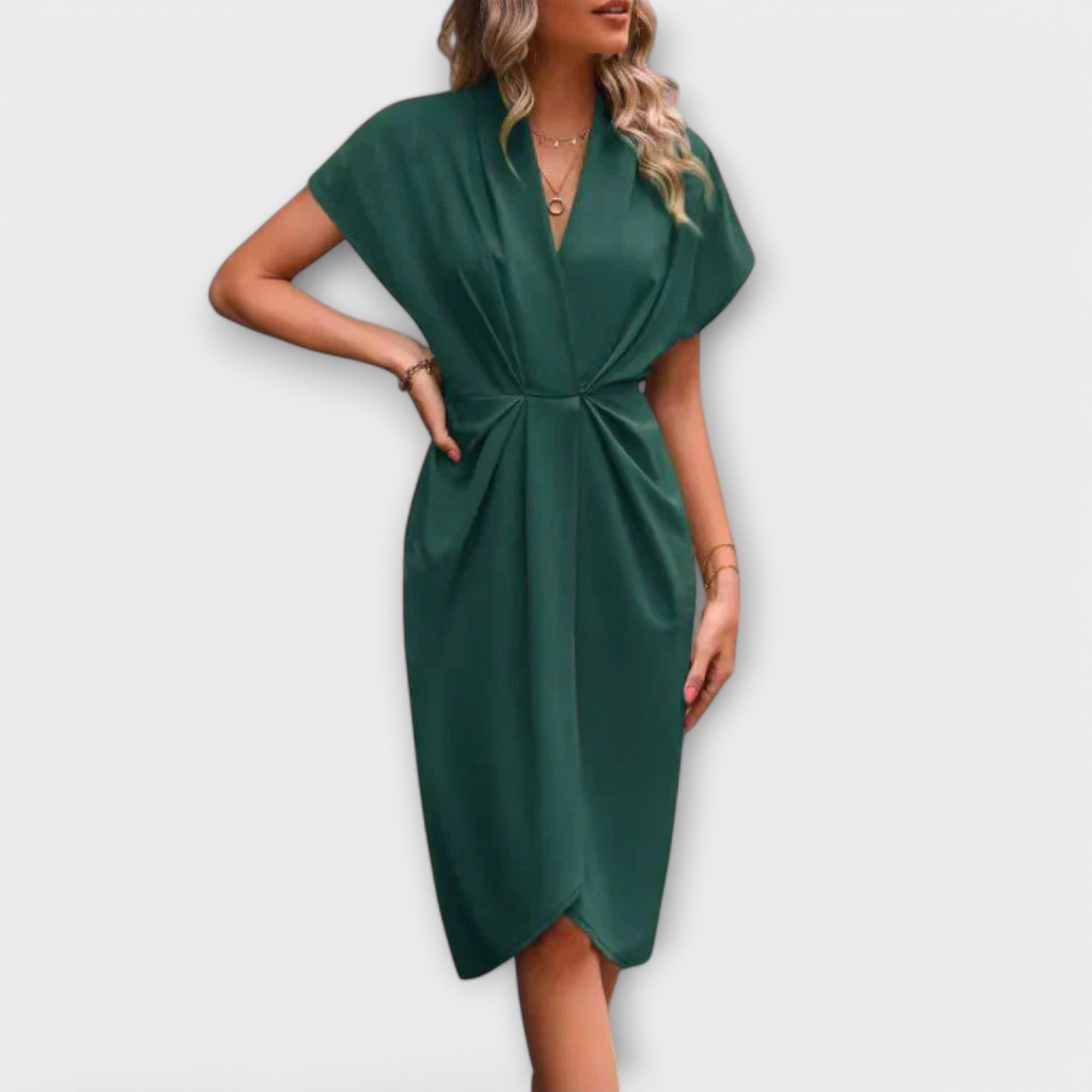 Elegante Midiklänning med Inbunden Design