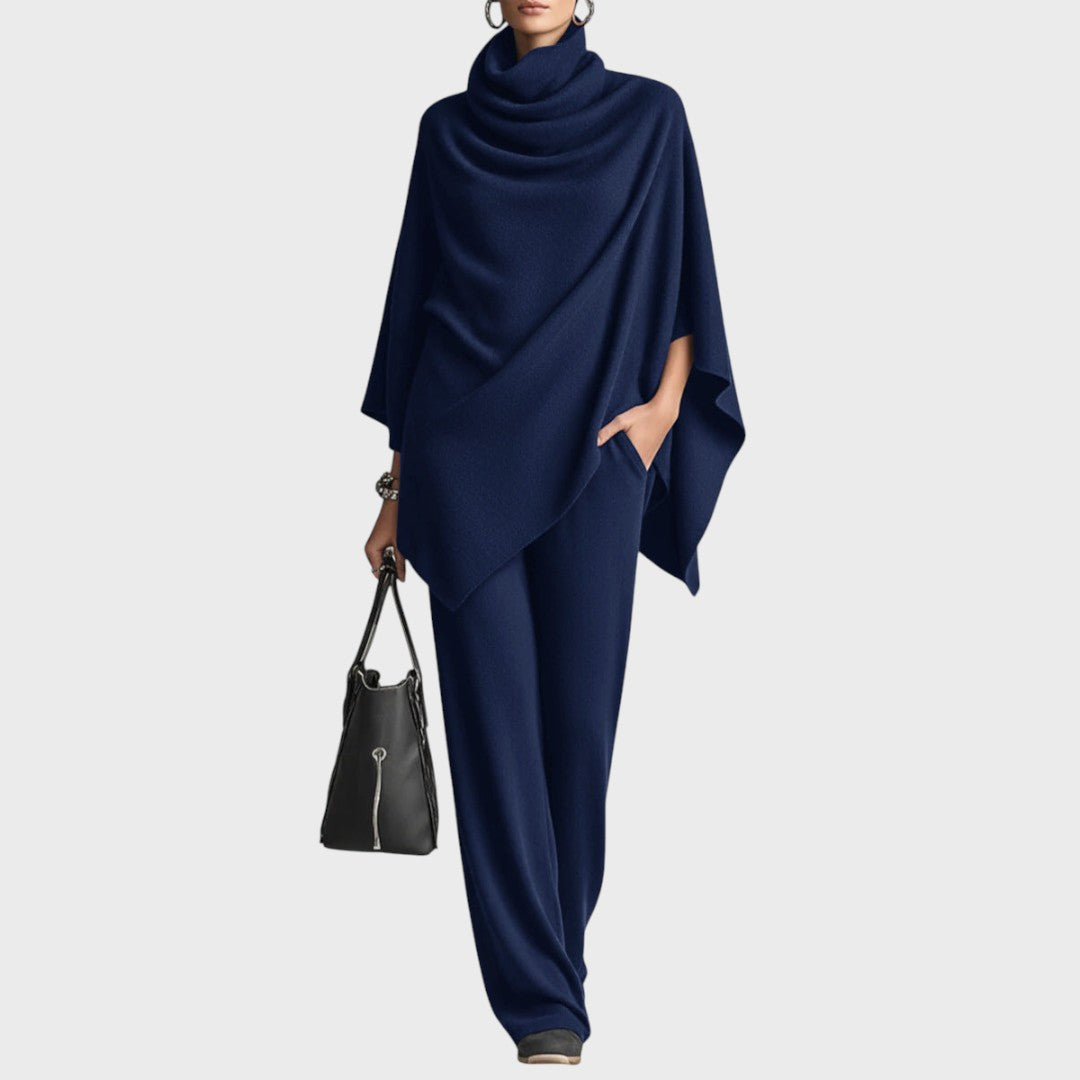 Poncho och vida byxor set