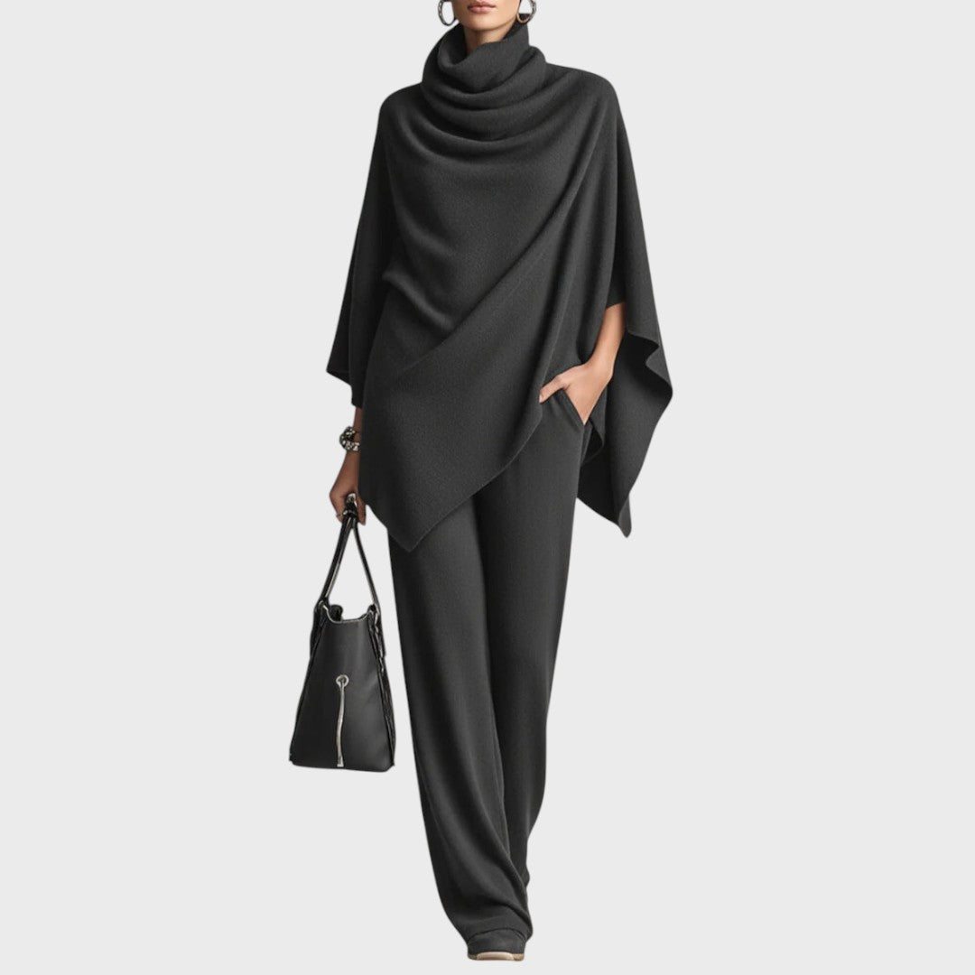 Poncho och vida byxor set