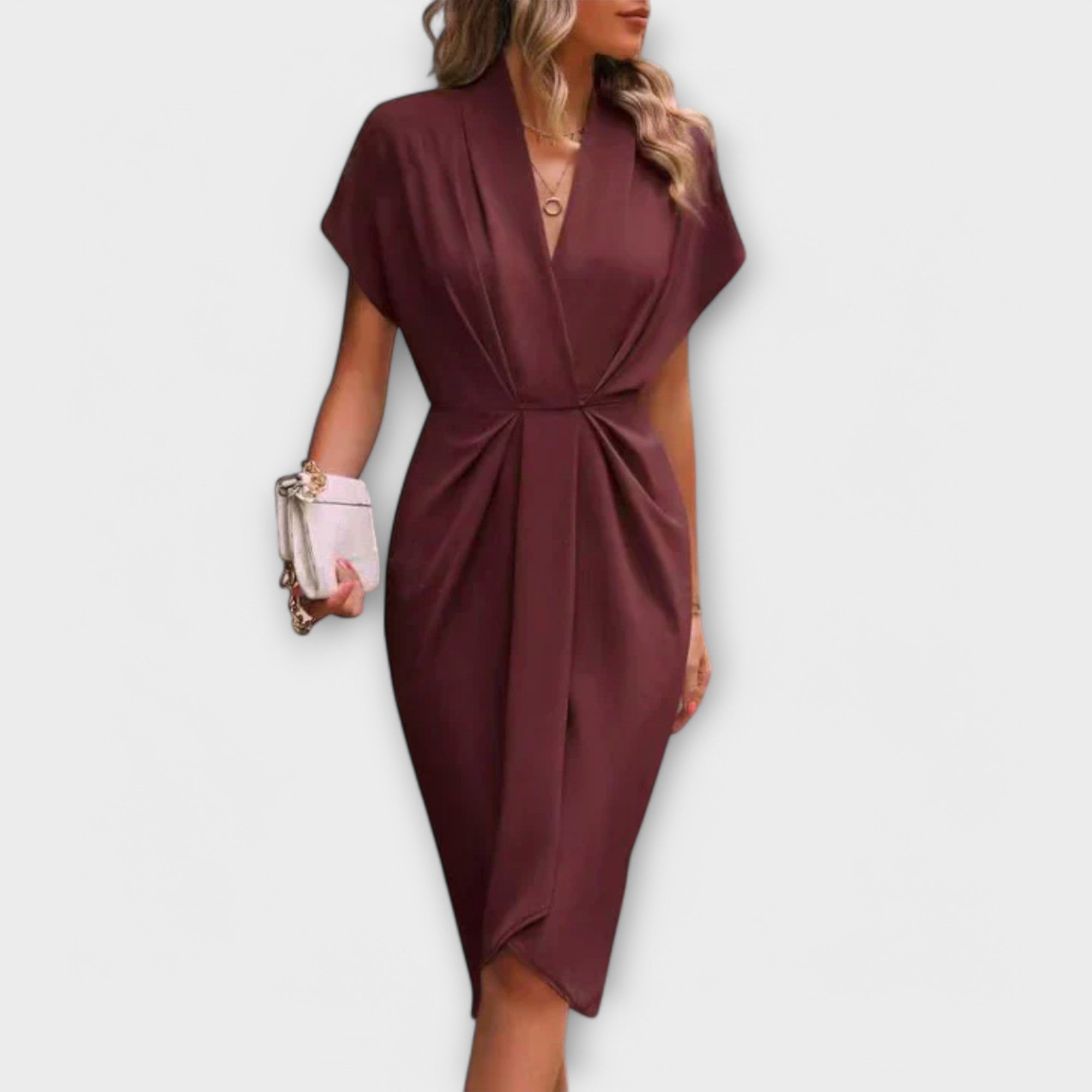 Elegante Midiklänning med Inbunden Design