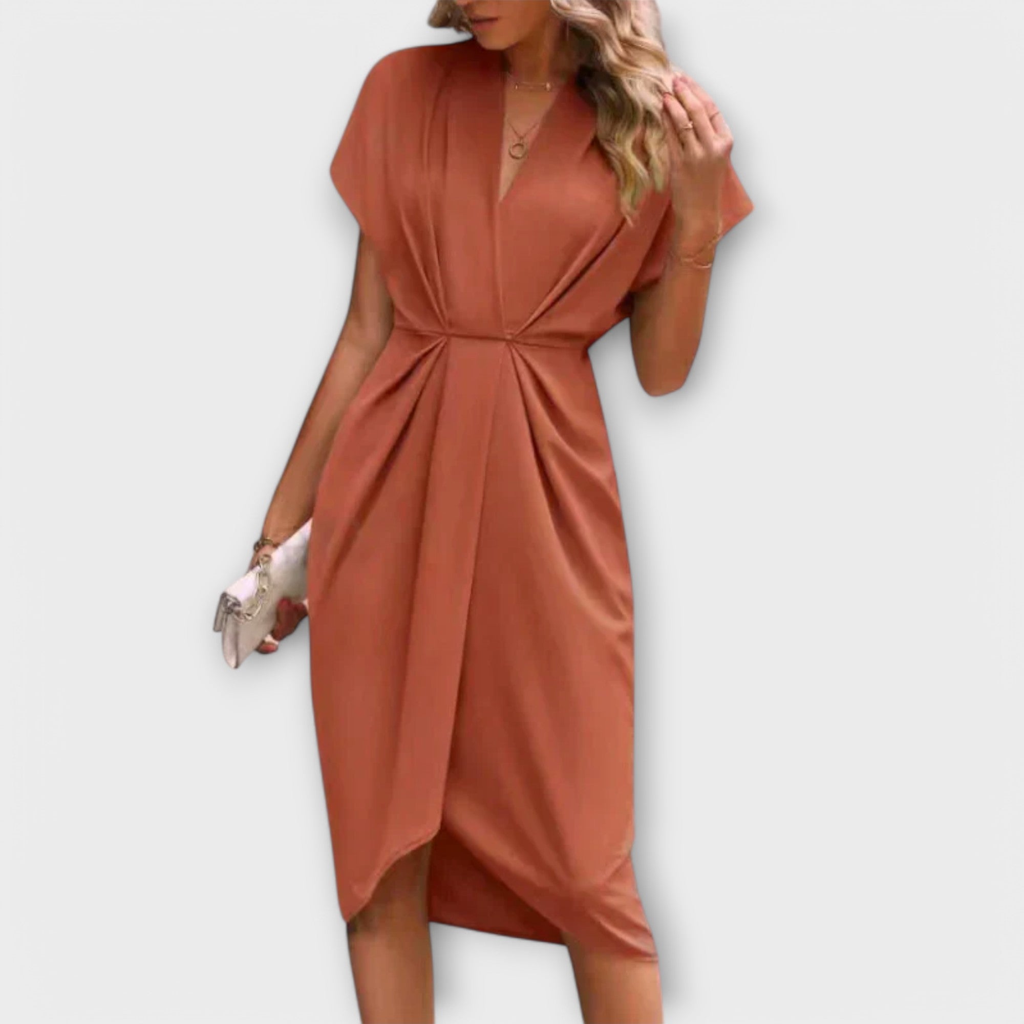 Elegante Midiklänning med Inbunden Design