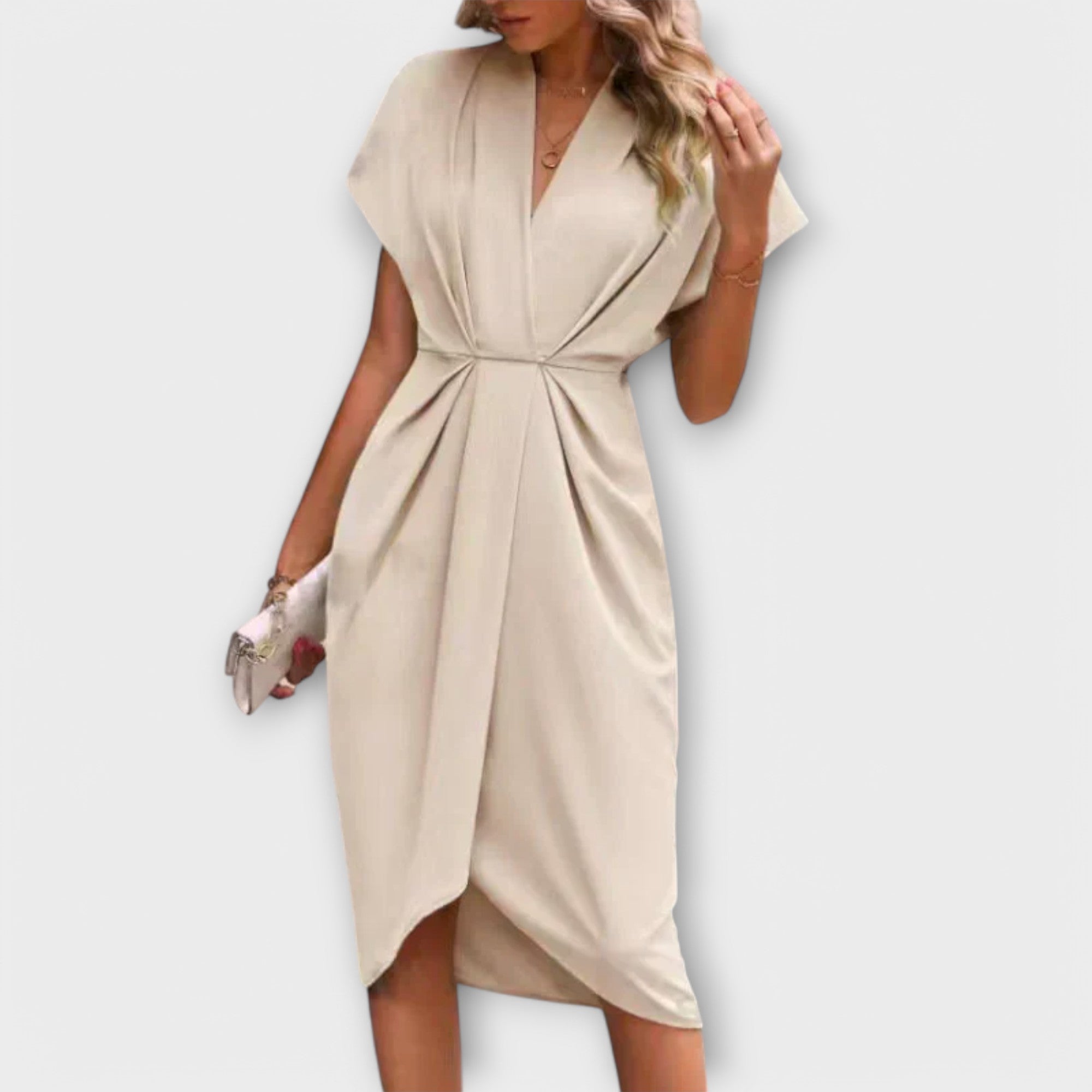 Elegante Midiklänning med Inbunden Design