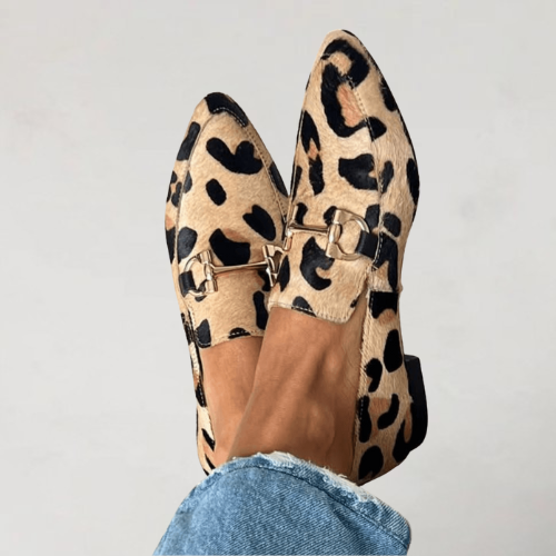 Magdalena | Skinnmokasiner med Leopard