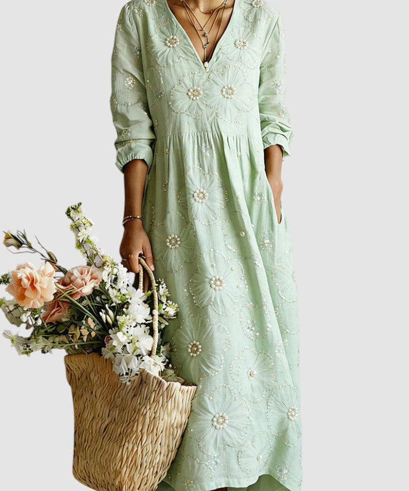 LENA | BLOMMIG MIDILÄNNING