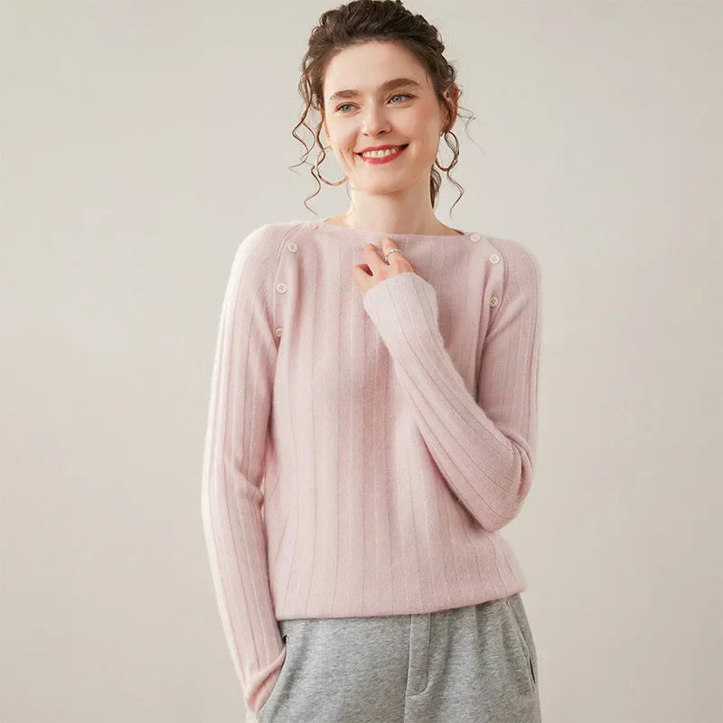 Maribel Cashmere Sweater with Buttons