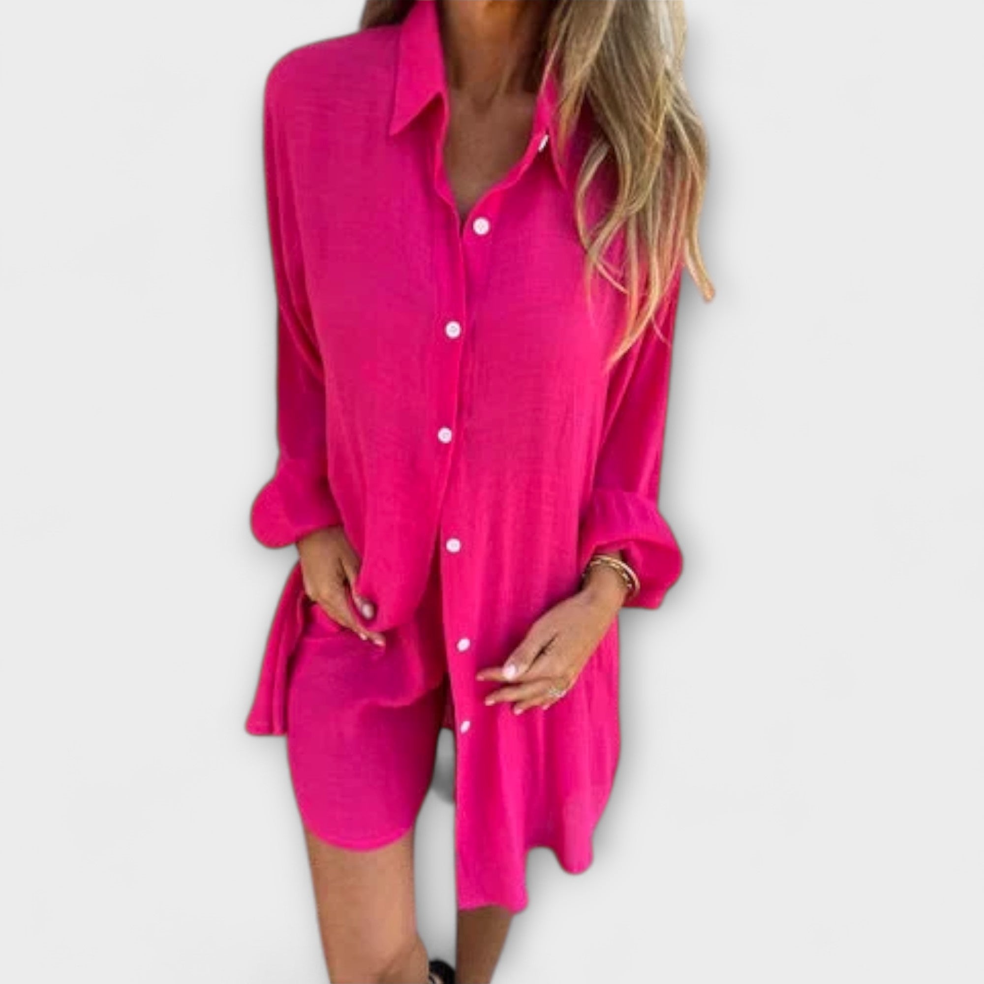 Linne Set med Skjorta och Shorts