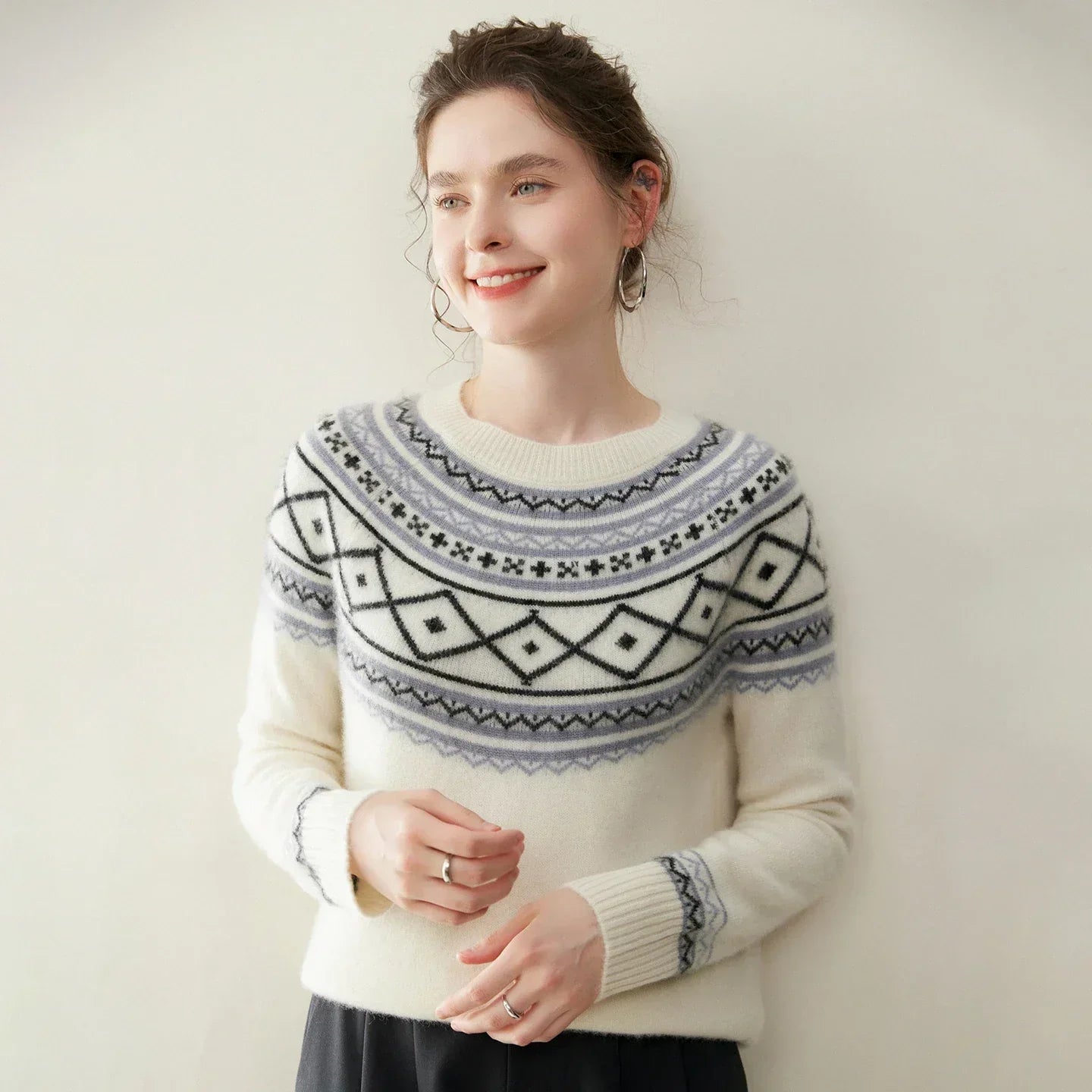 Norvale Alpine Cashmere Jacquard Sweater