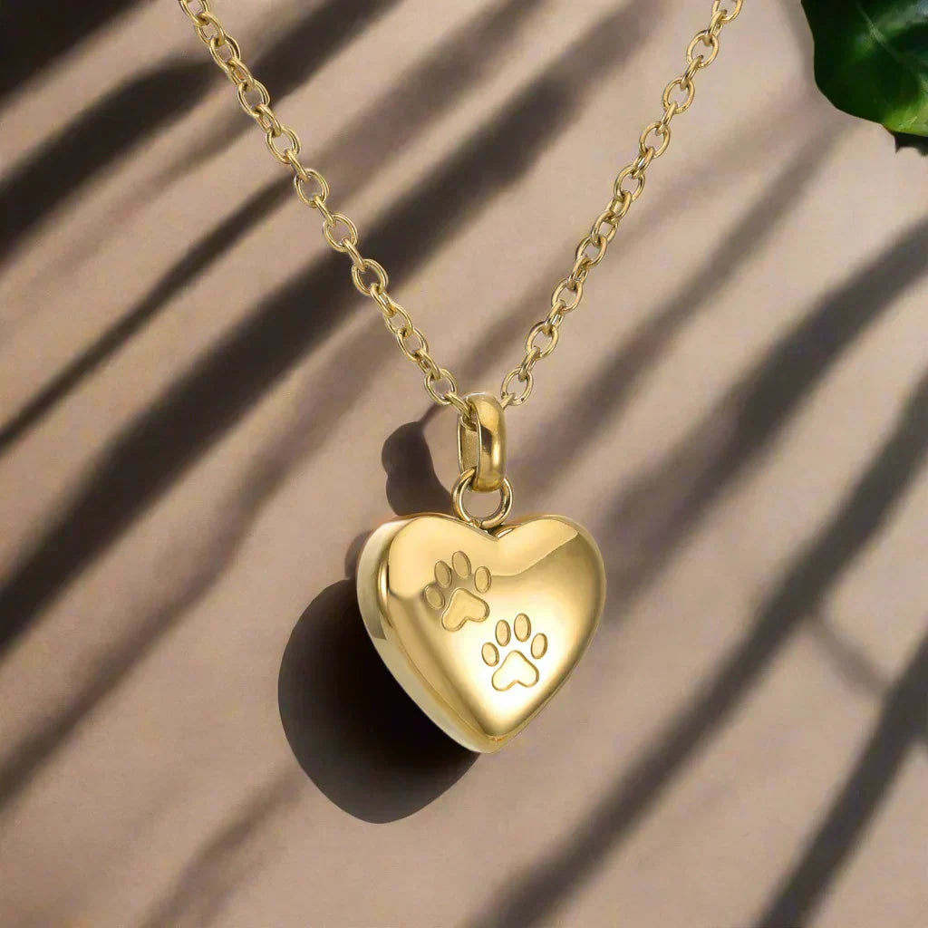 Hjärta Urn Halsband med Fotavtryck