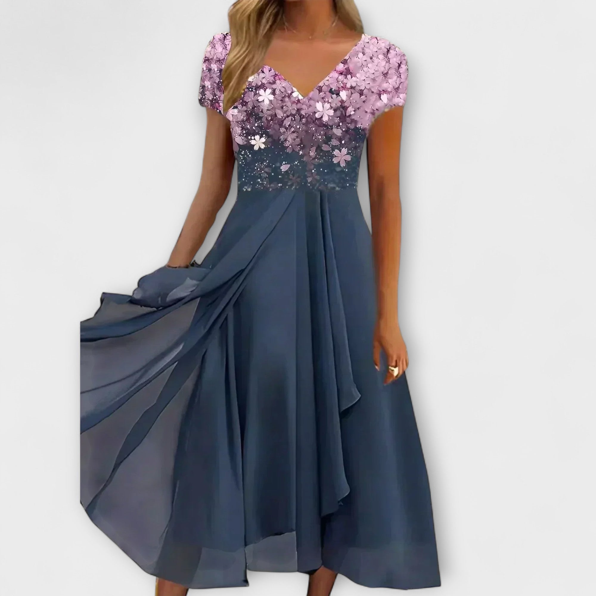 Chiffon kvällsklänning för kvinnor