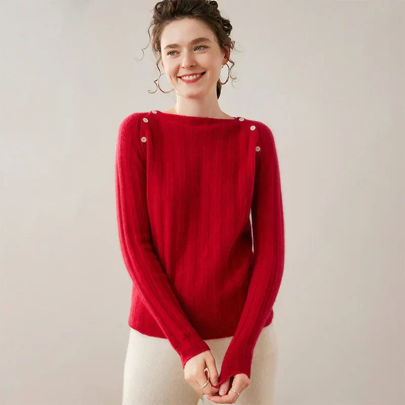 Maribel Cashmere Sweater with Buttons