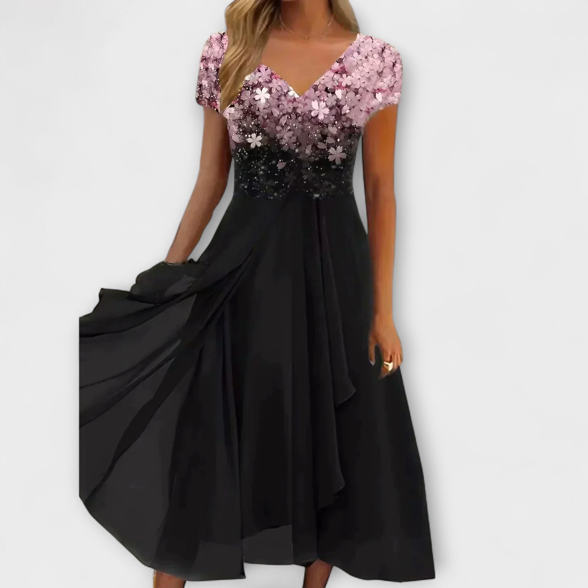 Chiffon kvällsklänning för kvinnor