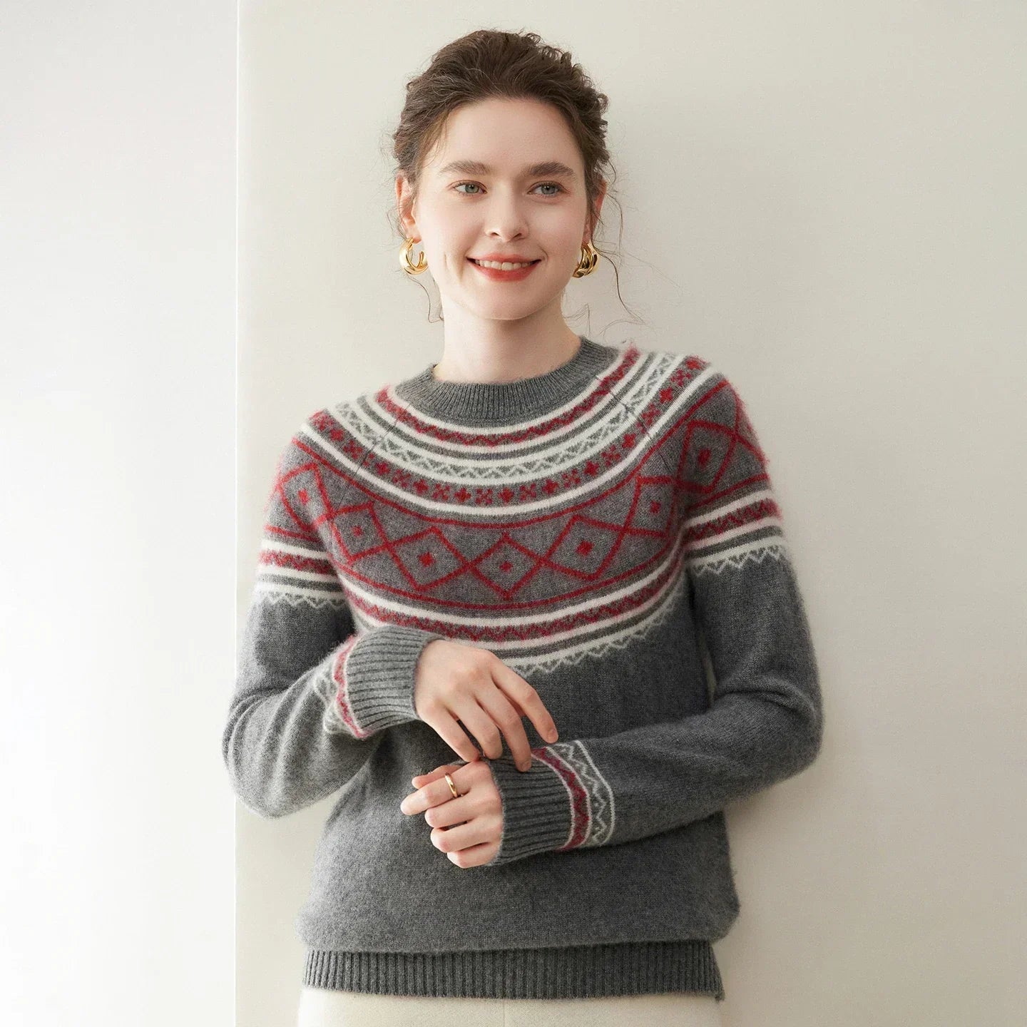 Norvale Alpine Cashmere Jacquard Sweater