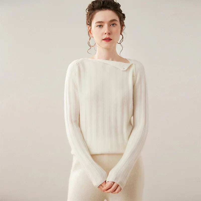 Maribel Cashmere Sweater with Buttons