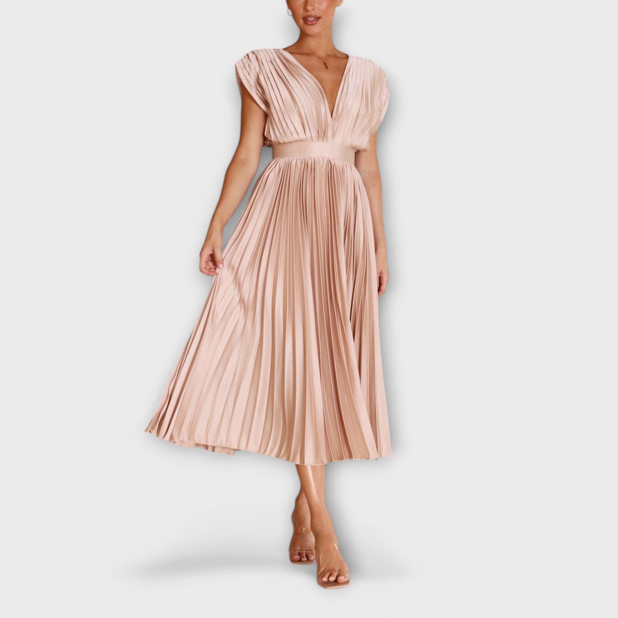 Elegant Plissé Klänning