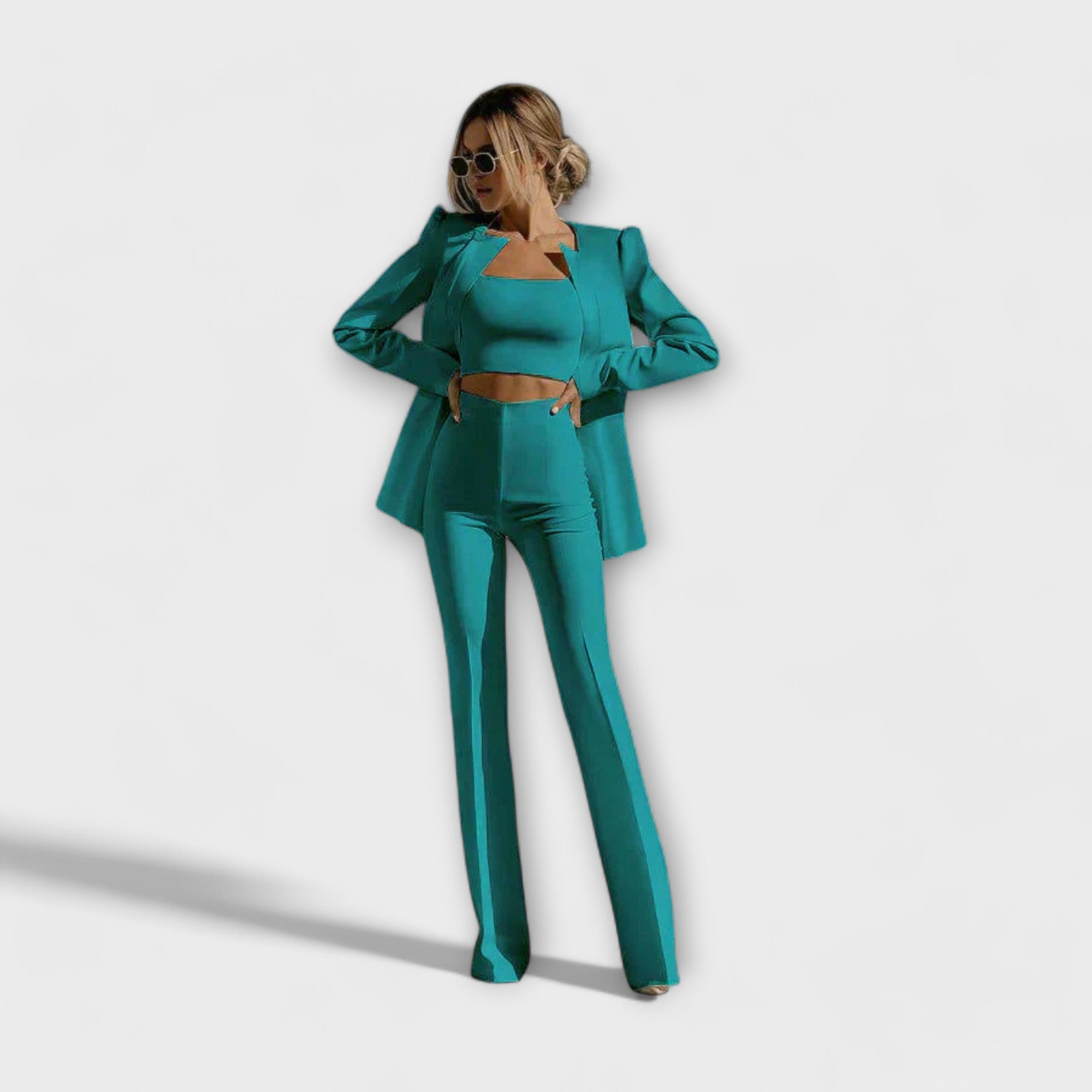 Chic 3-Piece Set (Blazer, Top, Trousers)