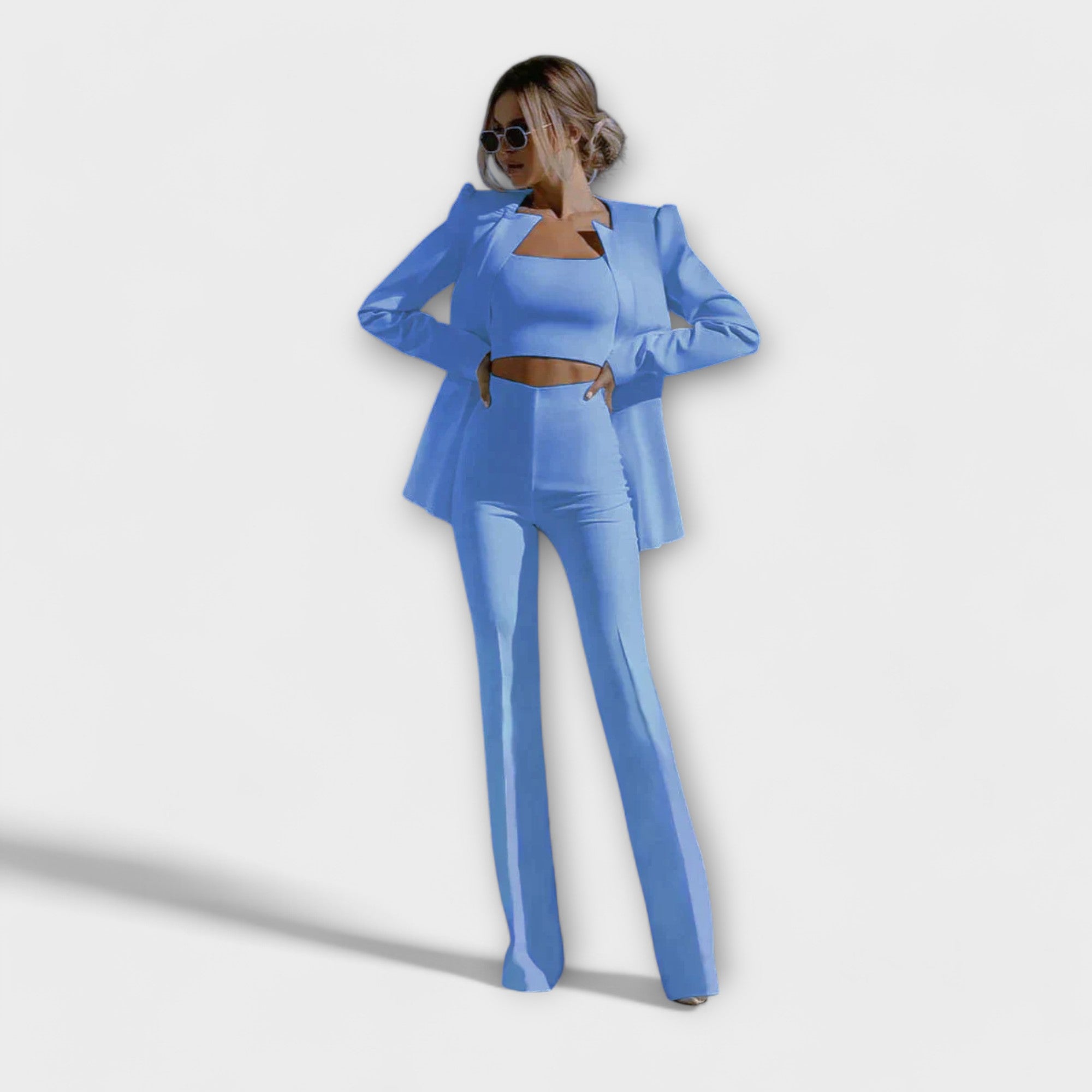 Chic 3-Piece Set (Blazer, Top, Trousers)
