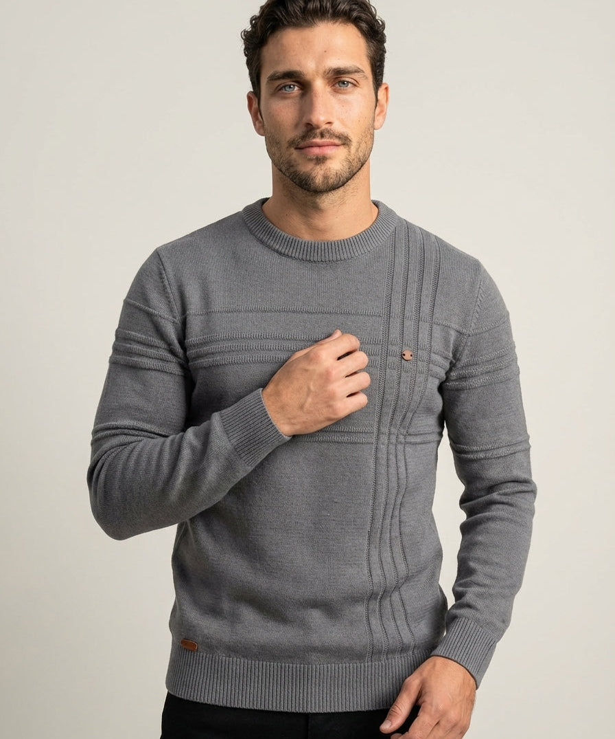 Massimo - Elegant Tröja med Rutig Design