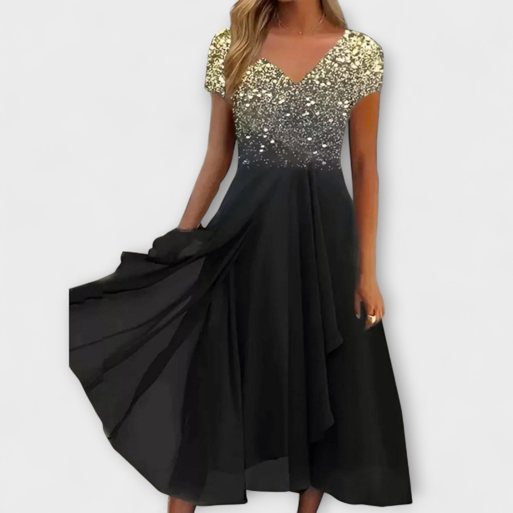 Chiffon kvällsklänning för kvinnor