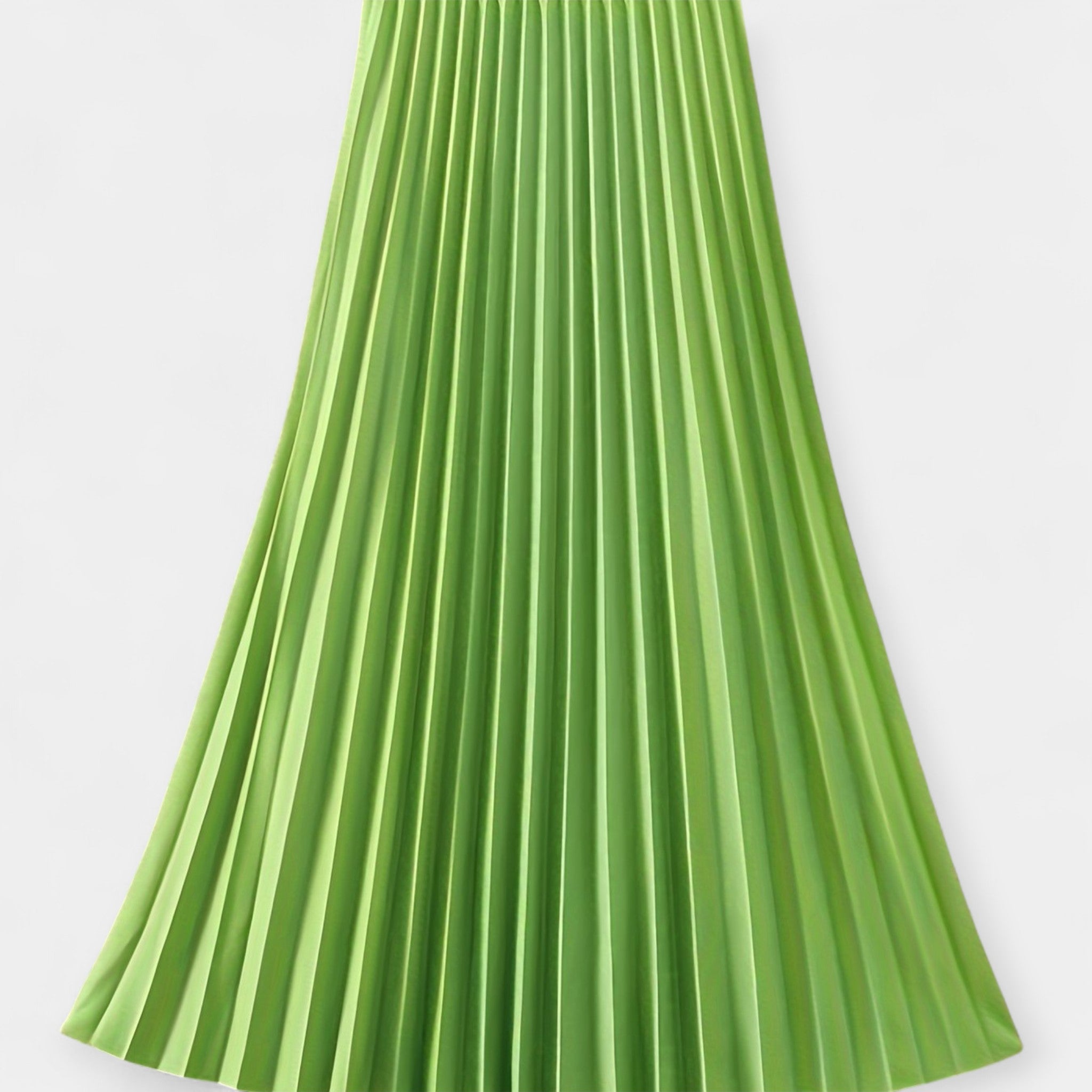 Karolína Elegant Lång Plisserad Satinkjol