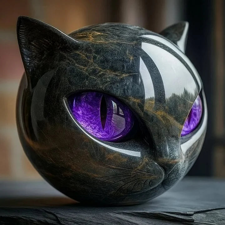 Svart katt - En mystisk skulptur av en katt i svart
