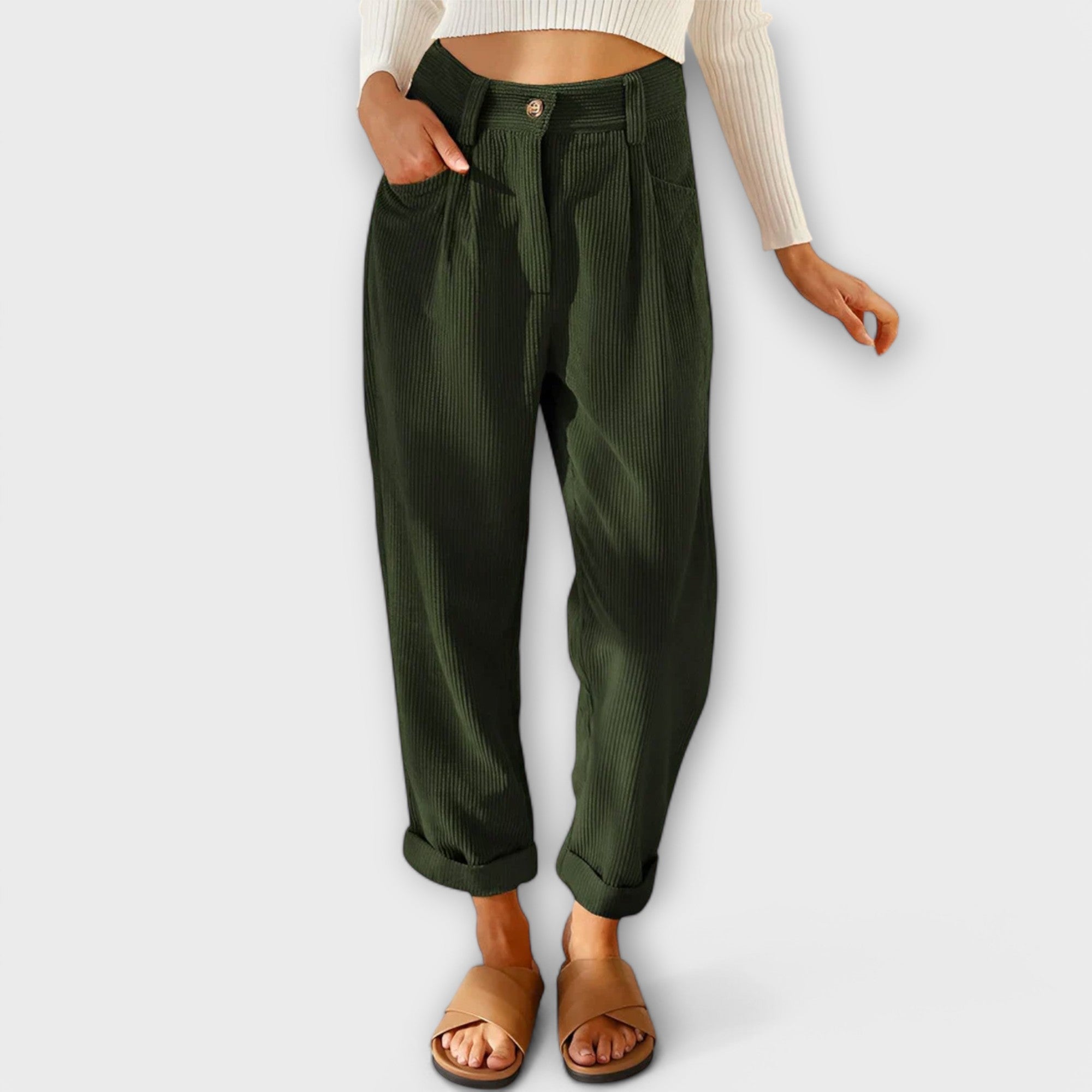 Moderna jeans med trendiga snören