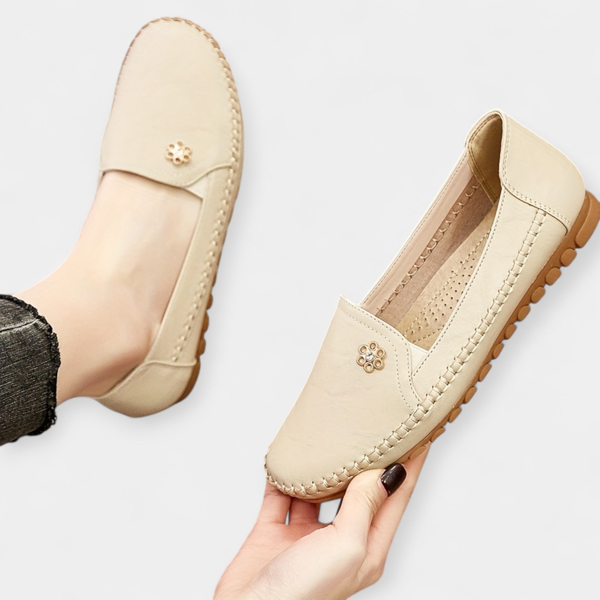 Sofia Moccasin Elegant Slippers with Non-Slip Sole