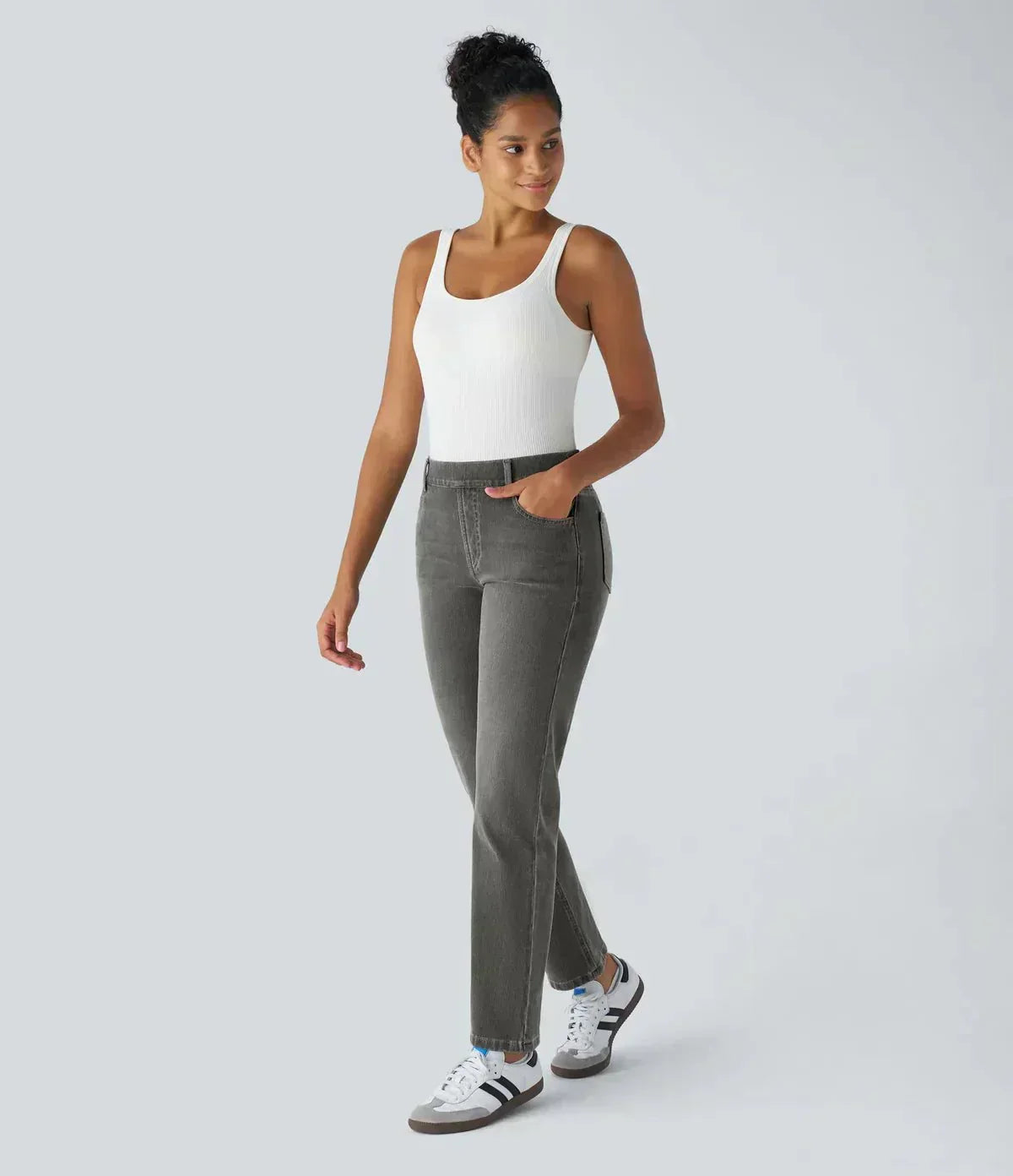 Karolína Elegant Högmidjade Stretchbyxor