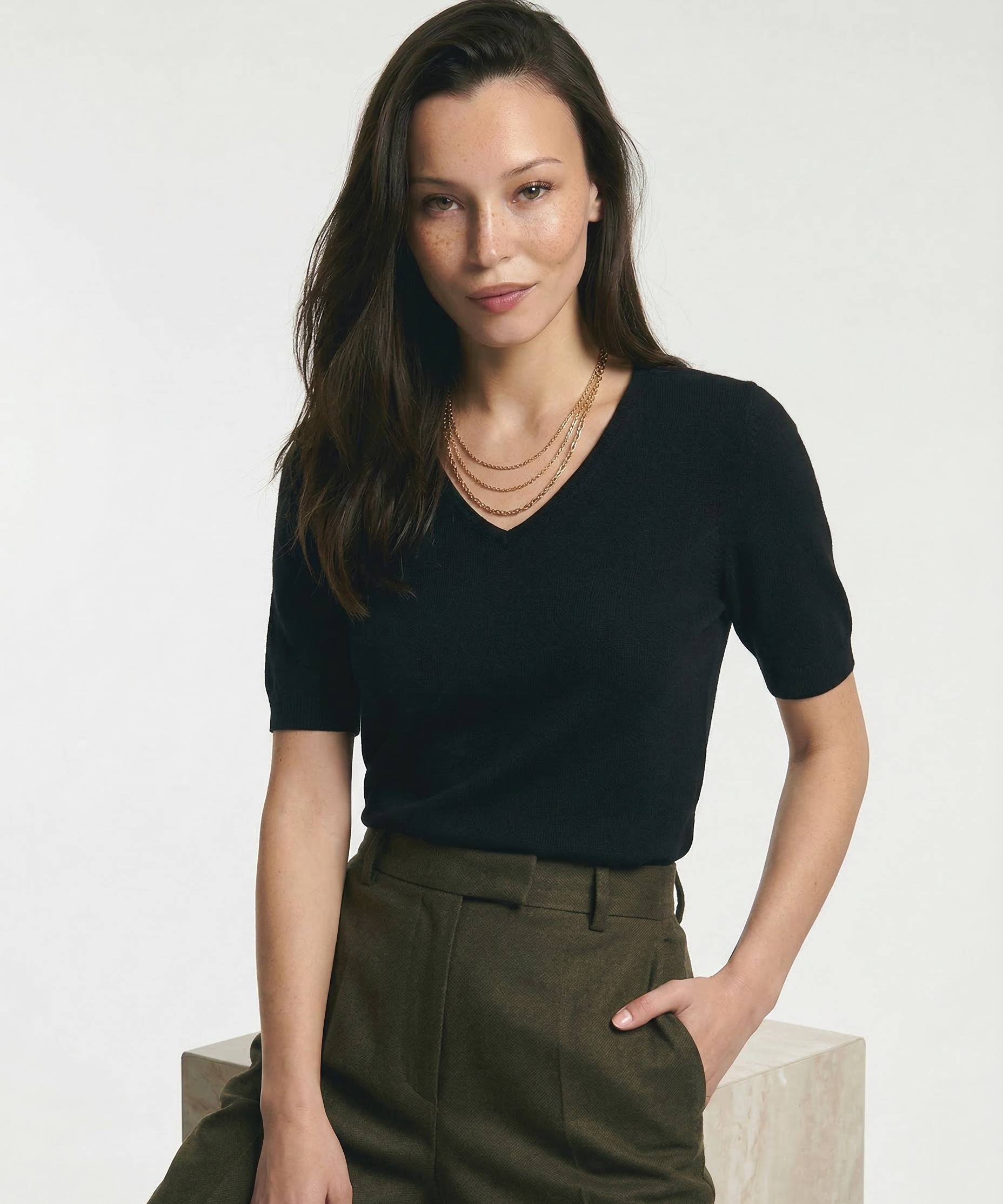 Elysian V-Neck Knitted Top
