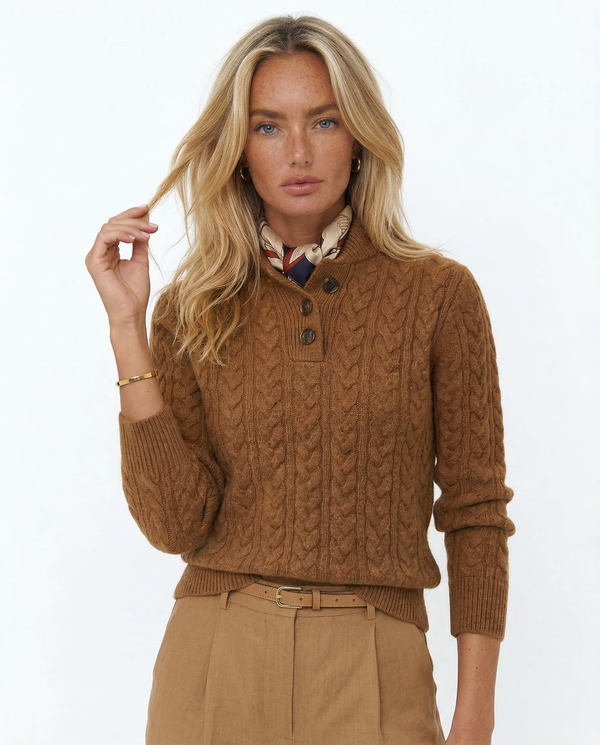 Arden Cashmere Pullover med Knapper