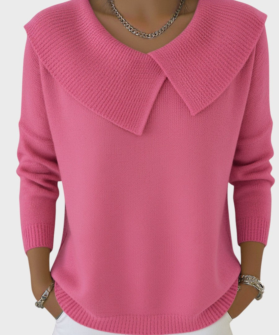 Barbora | Chic Knit Sweater with Distinctive Collar