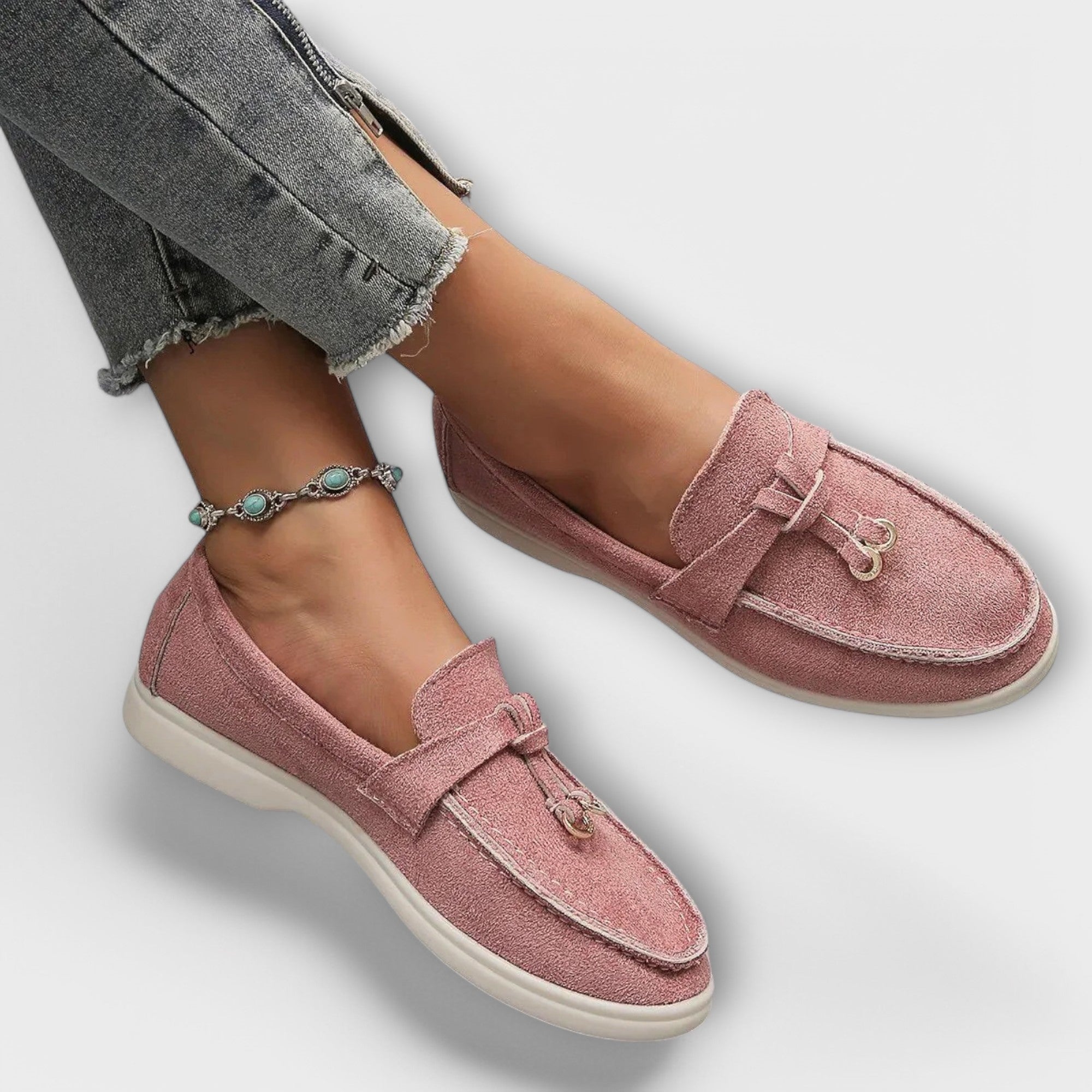 Veronika Eleganta Loafers med Dekorativ Snörning