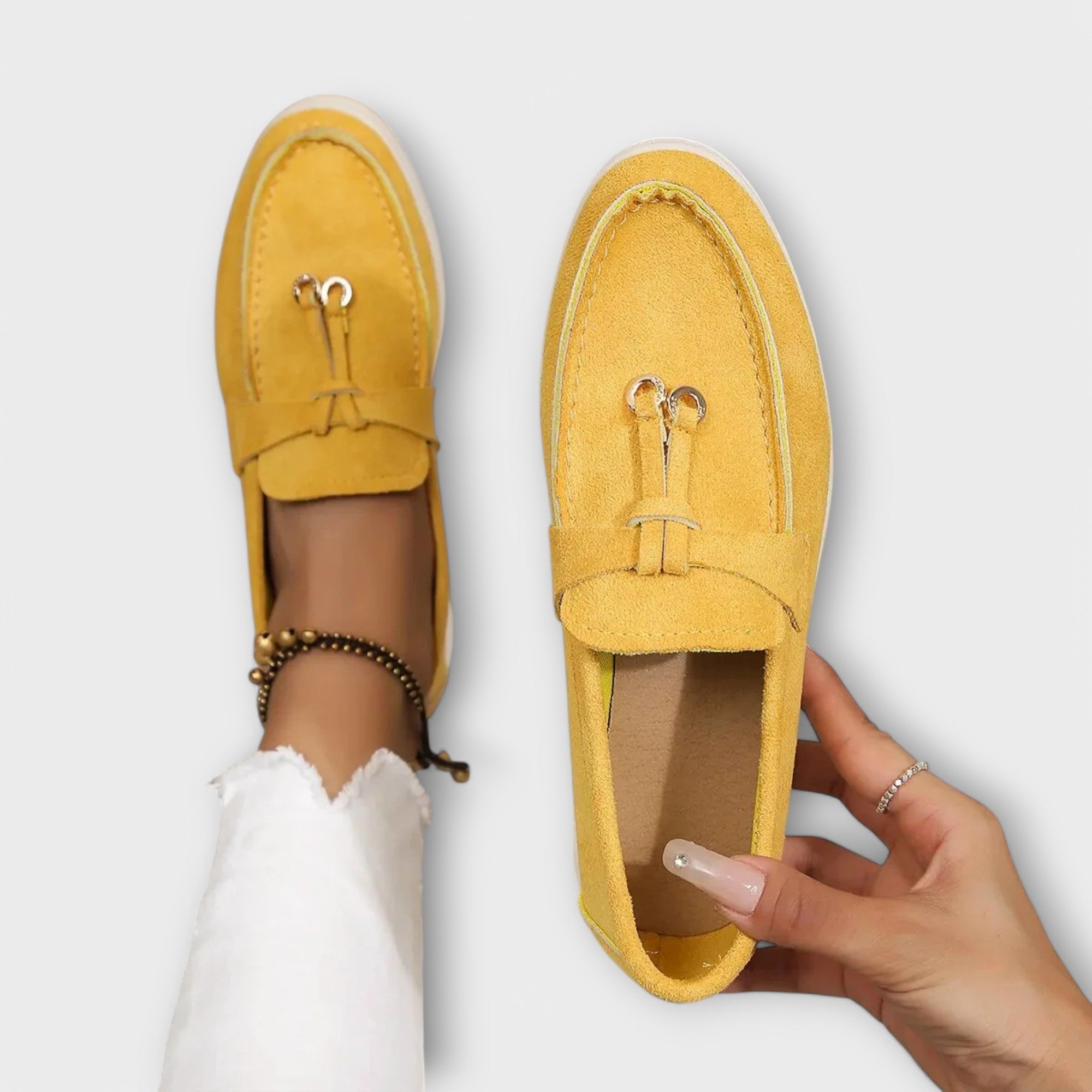 Veronika Eleganta Loafers med Dekorativ Snörning