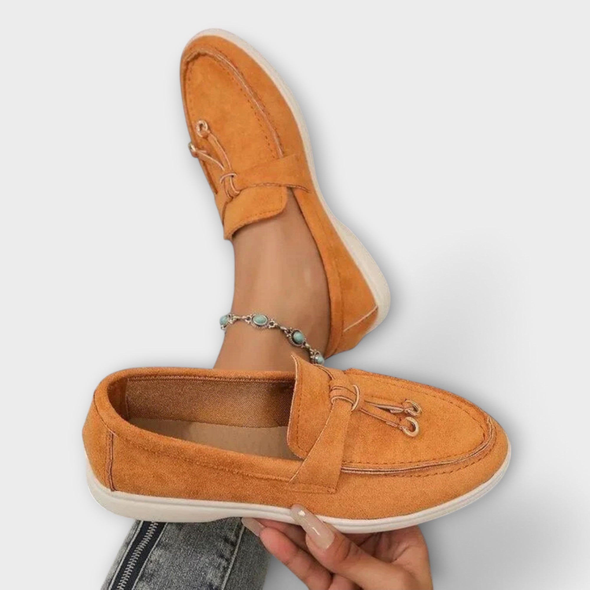 Veronika Eleganta Loafers med Dekorativ Snörning