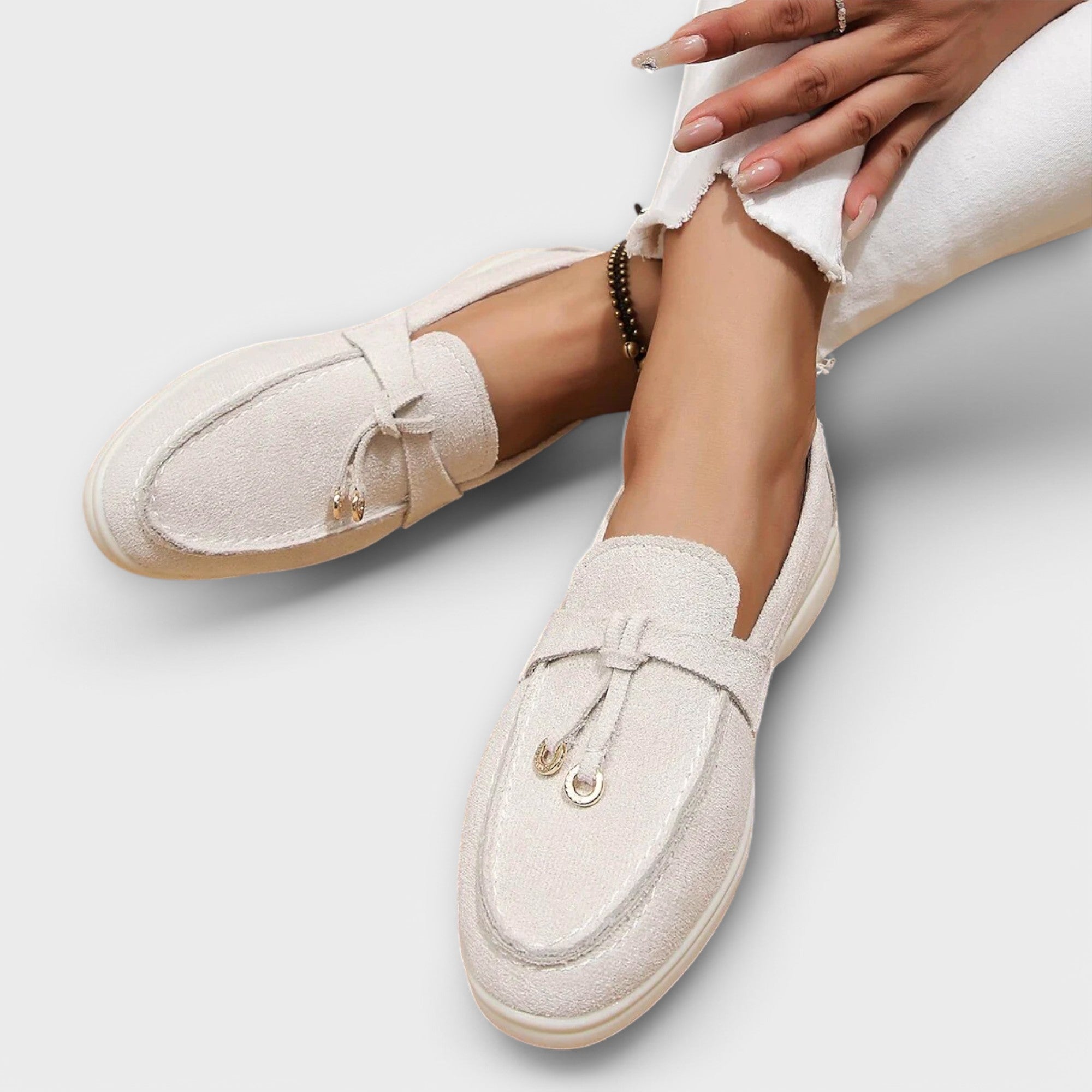 Veronika Eleganta Loafers med Dekorativ Snörning